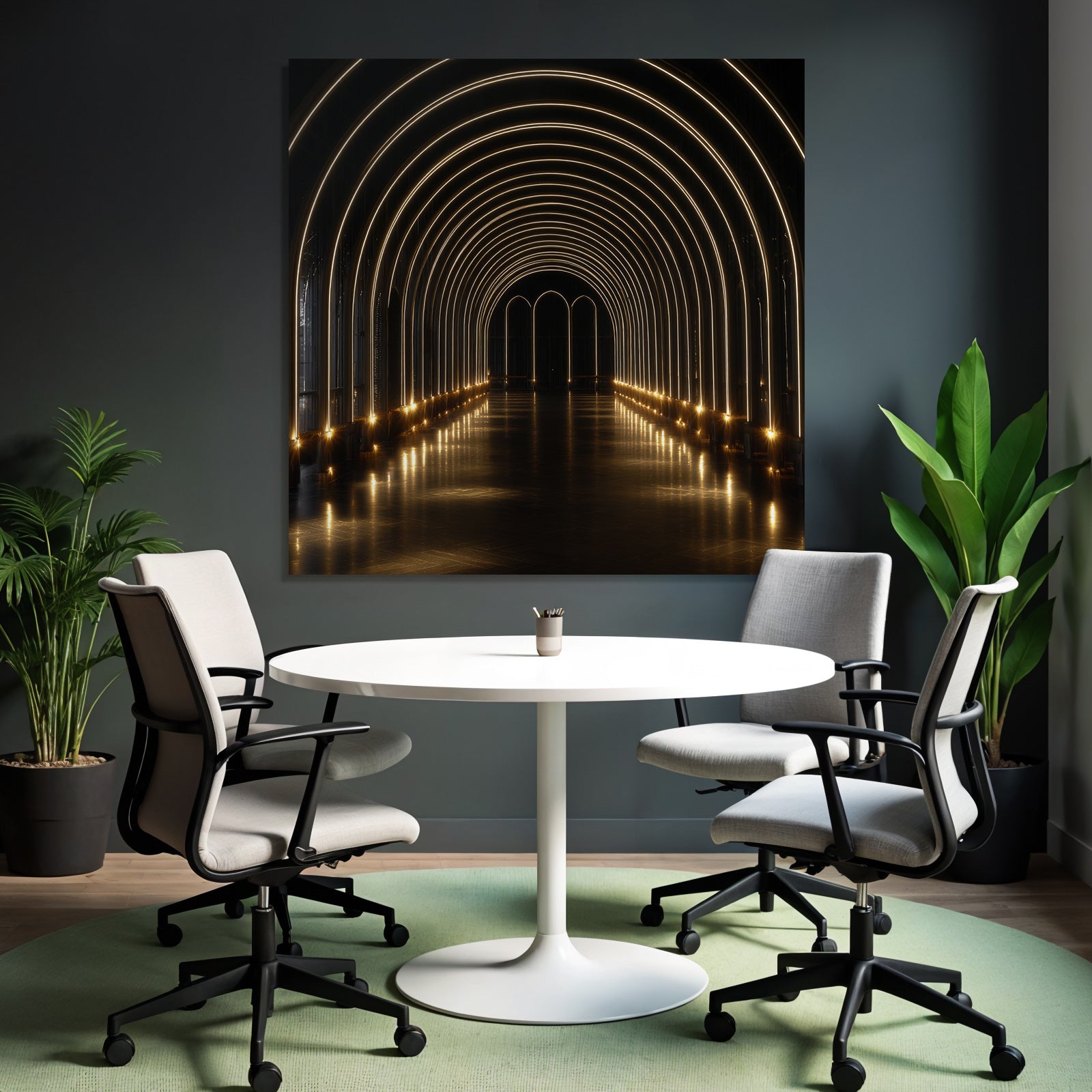 Modern Illuminated Arch Hallway Modern