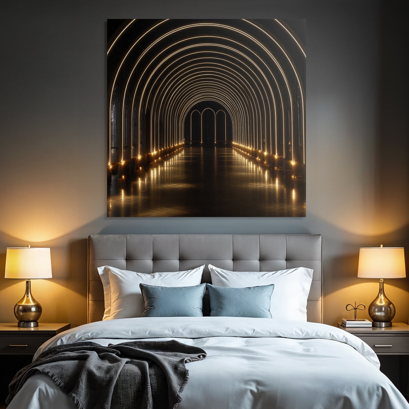 Modern Illuminated Arch Hallway Modern