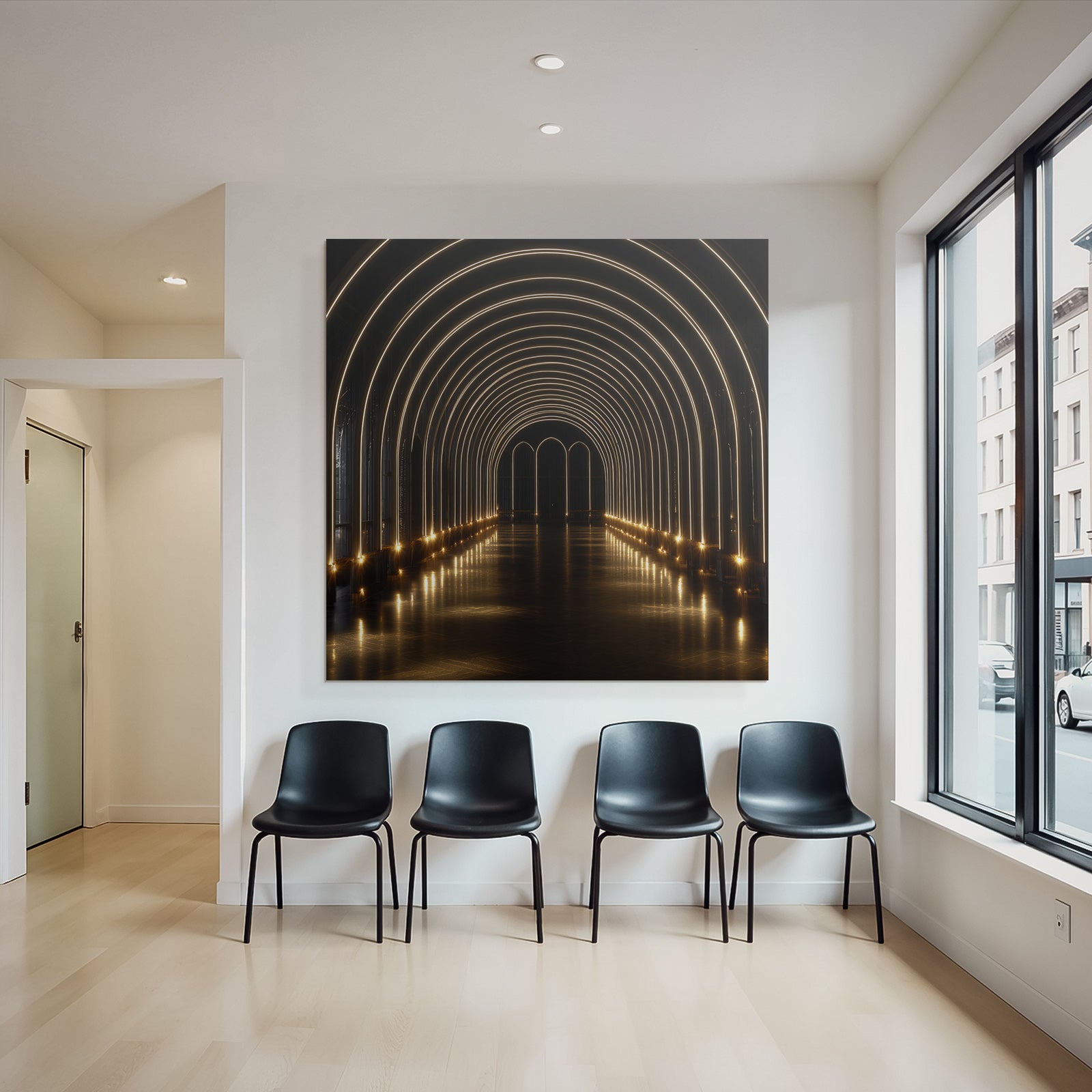 Modern Illuminated Arch Hallway Modern