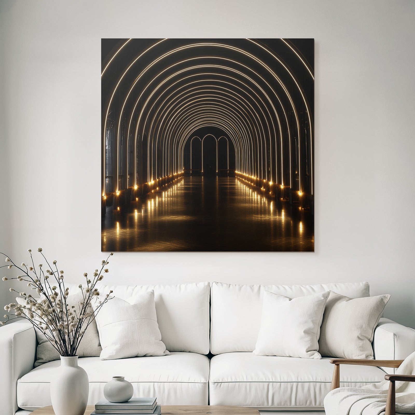 Modern Illuminated Arch Hallway Modern