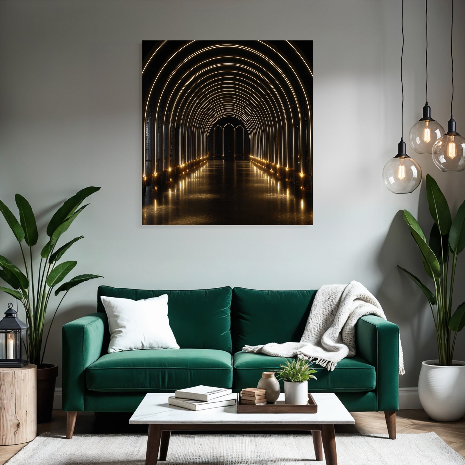 Modern Illuminated Arch Hallway Modern