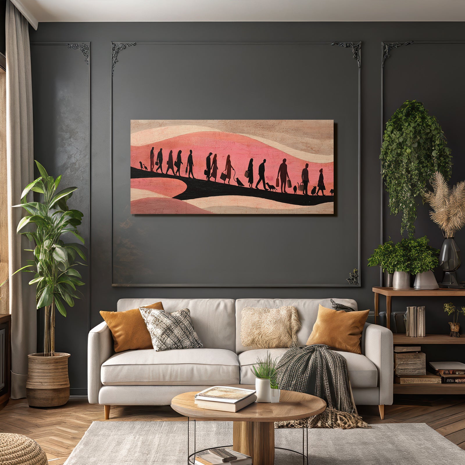 Moderne Gemeinschaftliche Bewegung Im Warmen Hintergrund