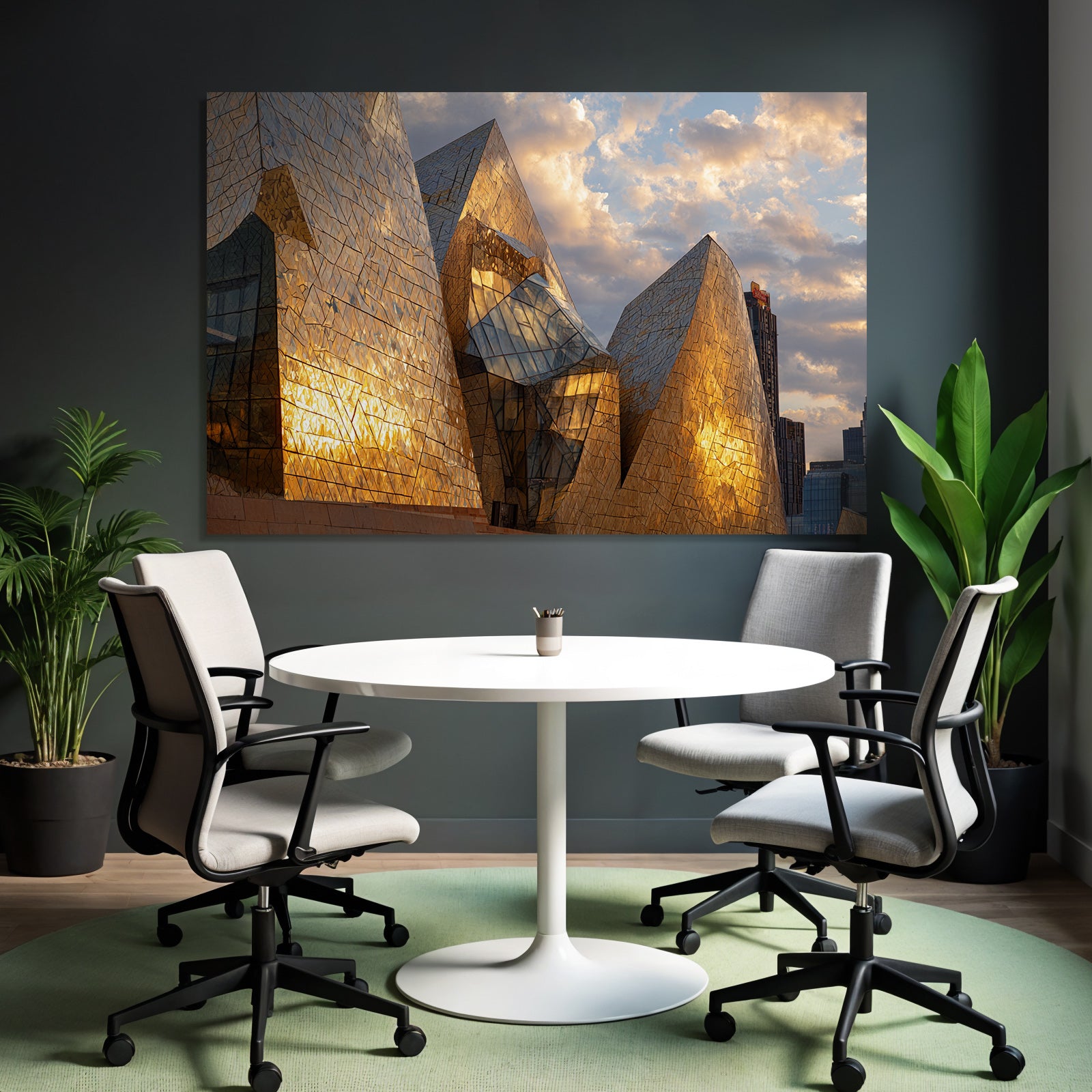 Modern Modern Geometric Shapes Reflective Surfaces