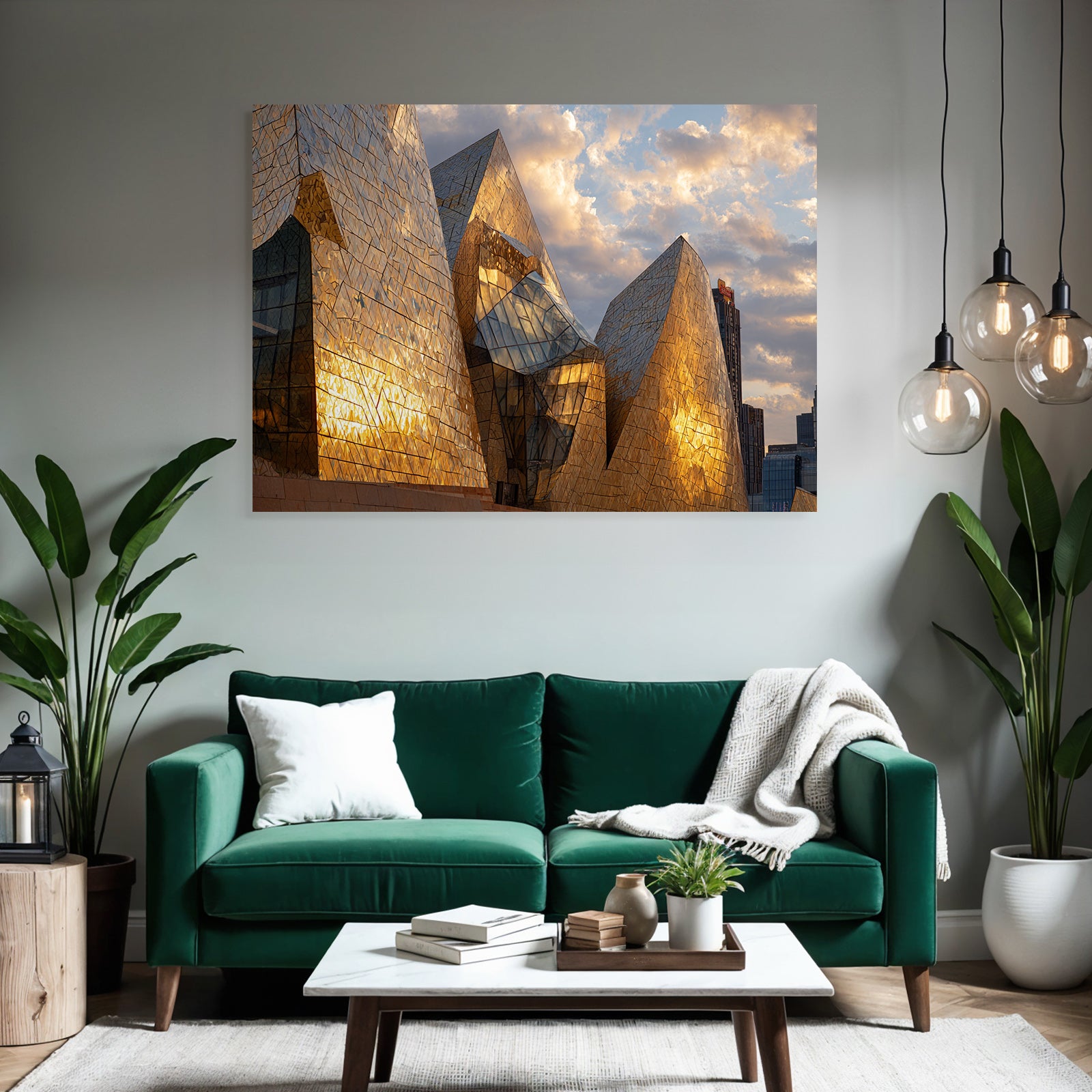 Modern Modern Geometric Shapes Reflective Surfaces