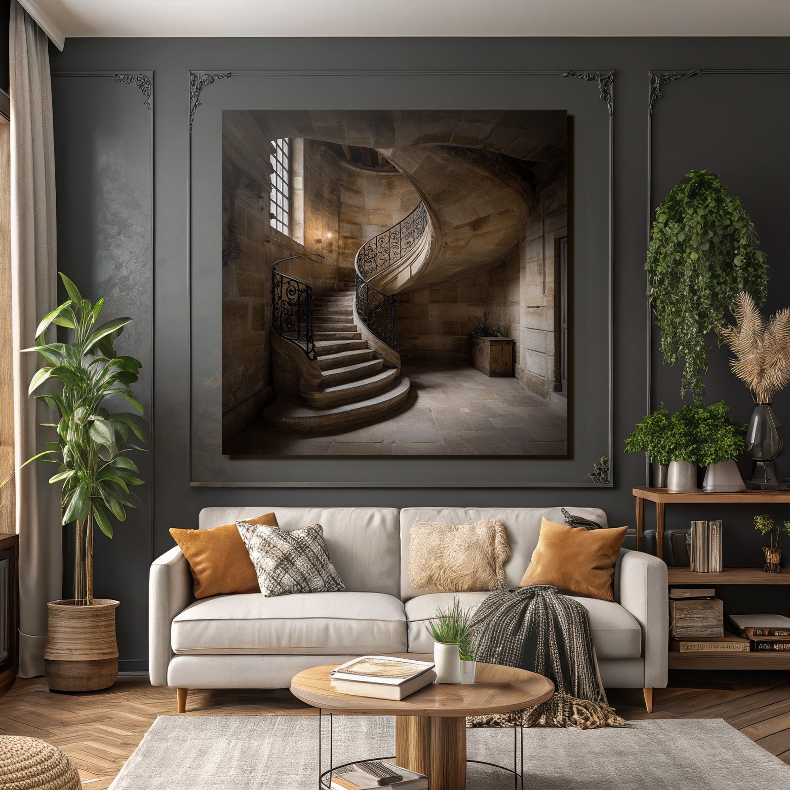 Spiral Staircase Stone Iron Cladding Historic Building