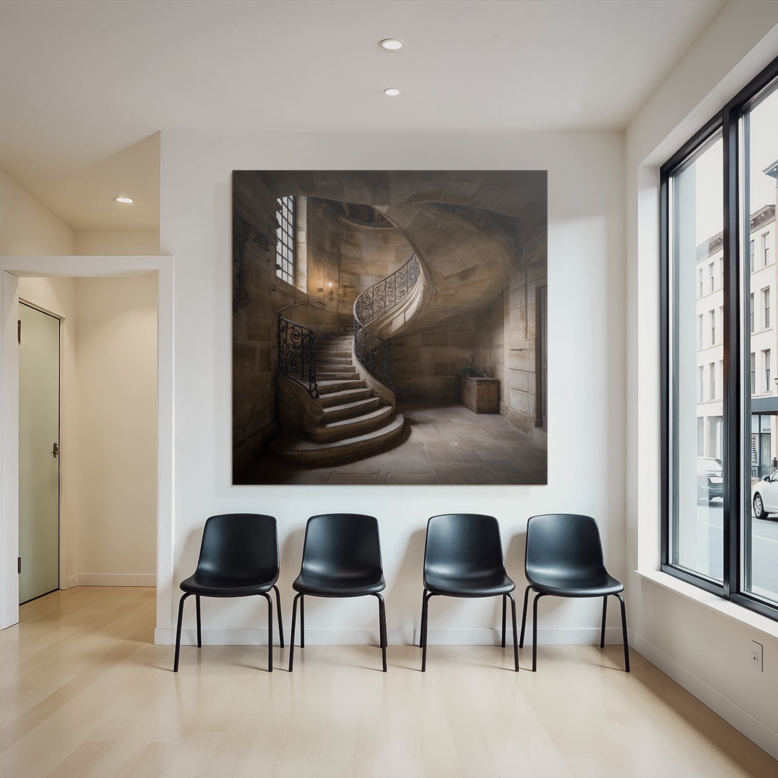 Spiral Staircase Stone Iron Cladding Historic Building