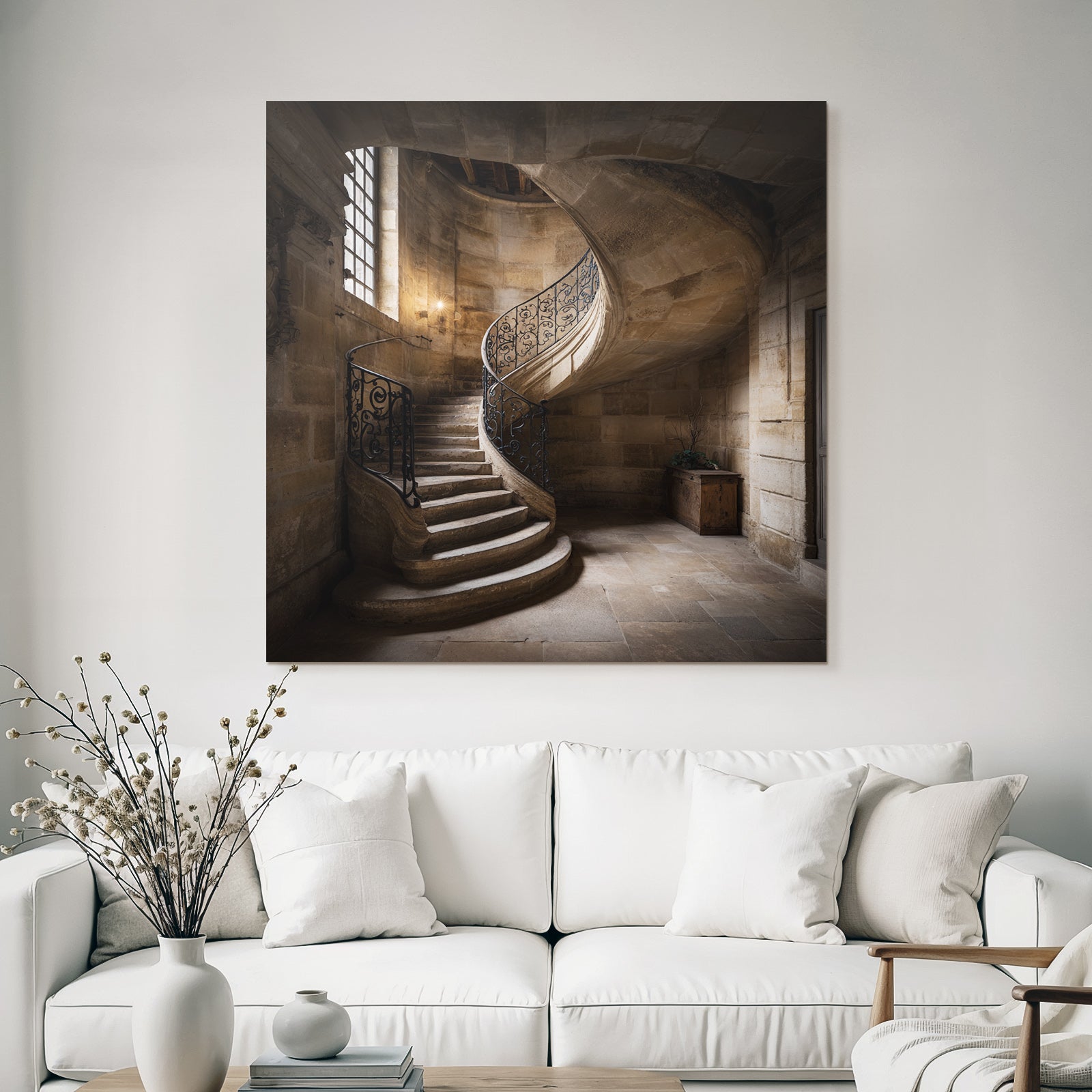 Spiral Staircase Stone Iron Cladding Historic Building