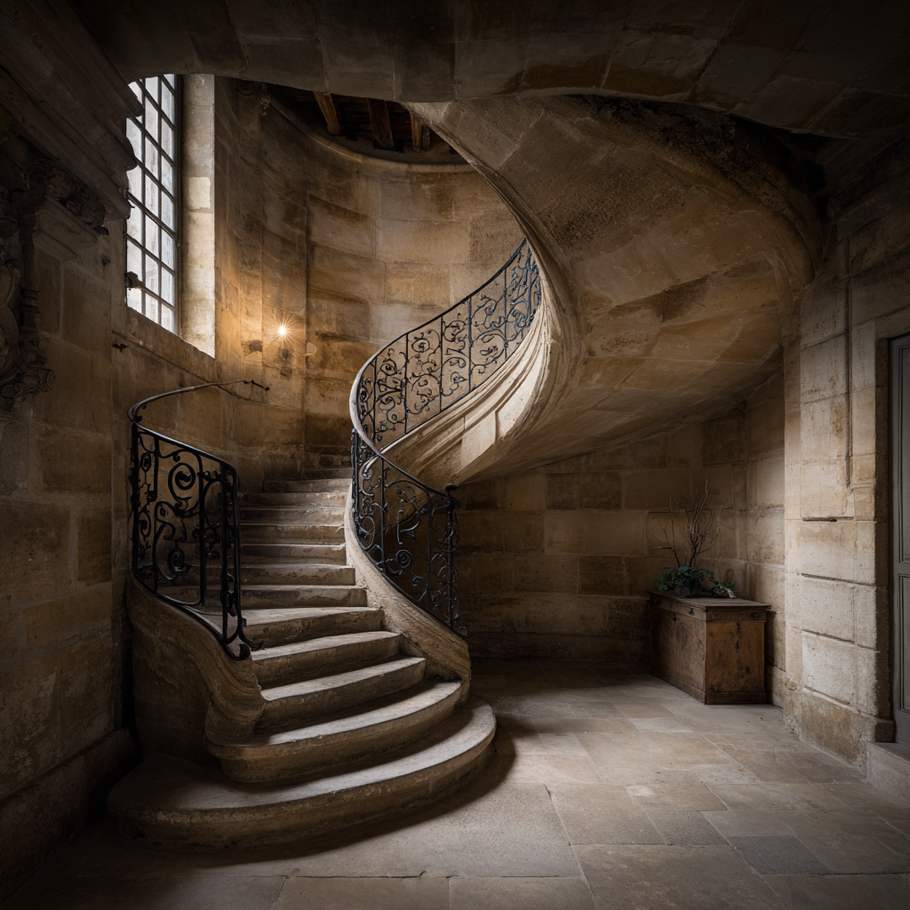 Spiral Staircase Stein Eisenverkleidung Historisches Gebäude | Tueren Treppen und Tore | Architektur