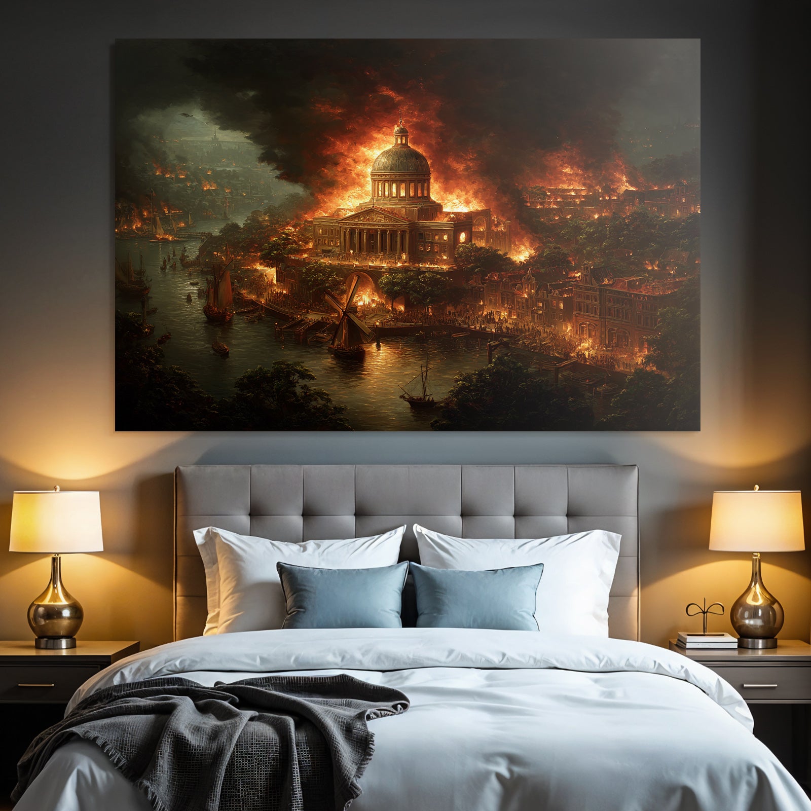 City in Flames Drama Dome Building Disaster
