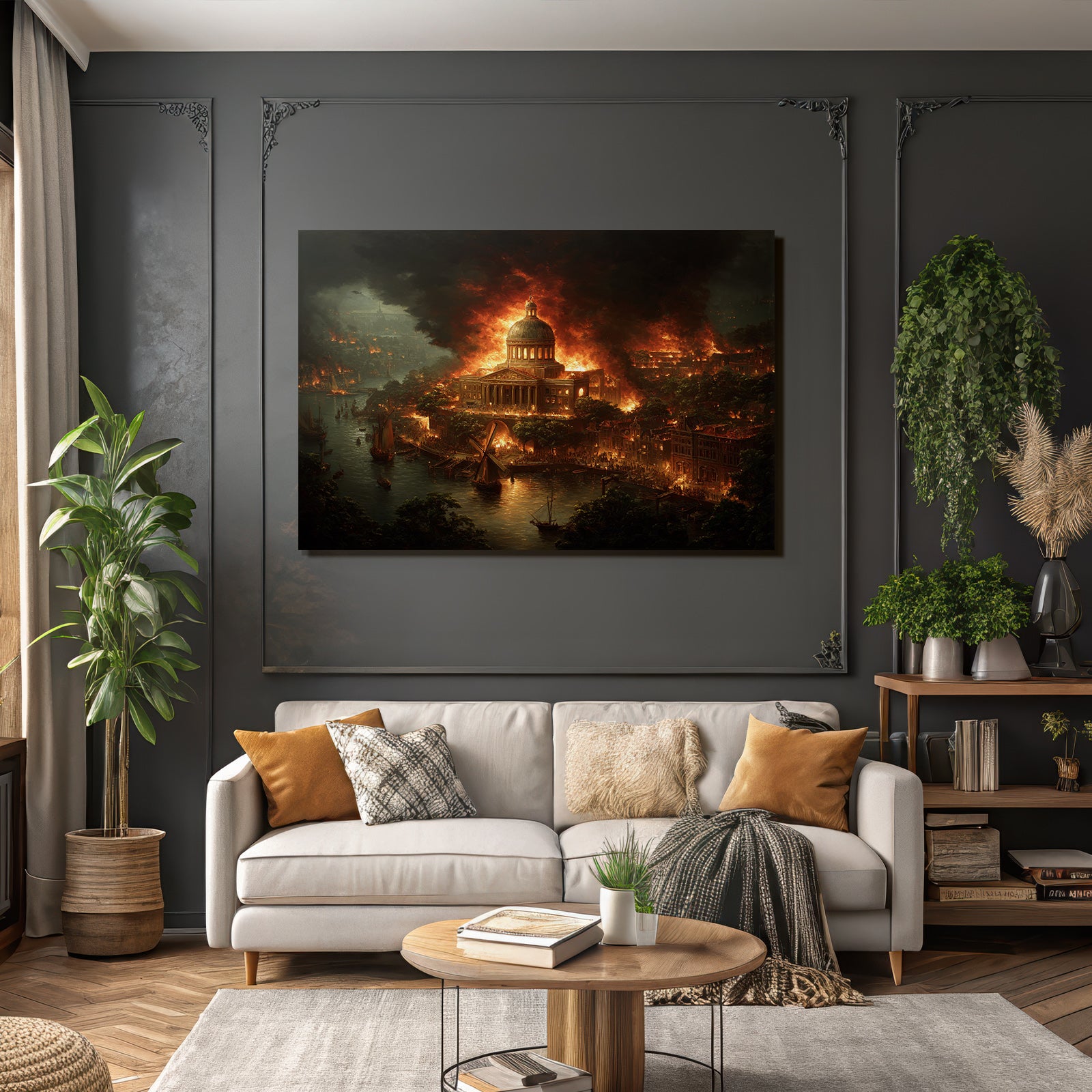 City in Flames Drama Dome Building Disaster
