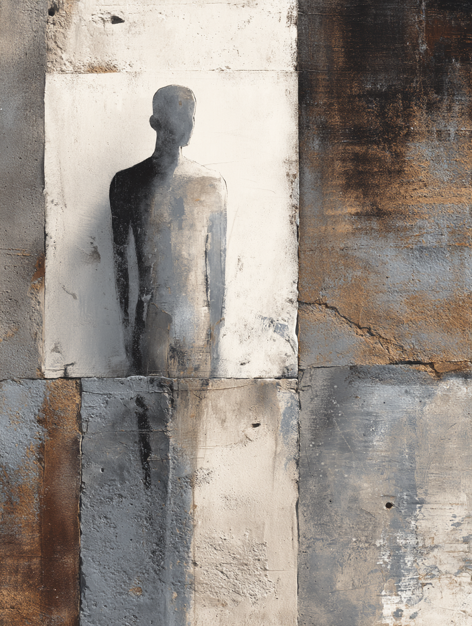 Silhouette Auf Wand Mit Farben Und Strukturen | Industrial | Einrichtungsstile