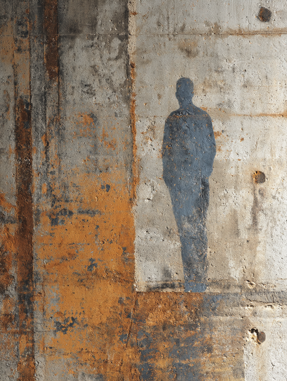 Silhouette Einer Person Auf Texturiertem Beton Hintergrund | Industrial | Einrichtungsstile
