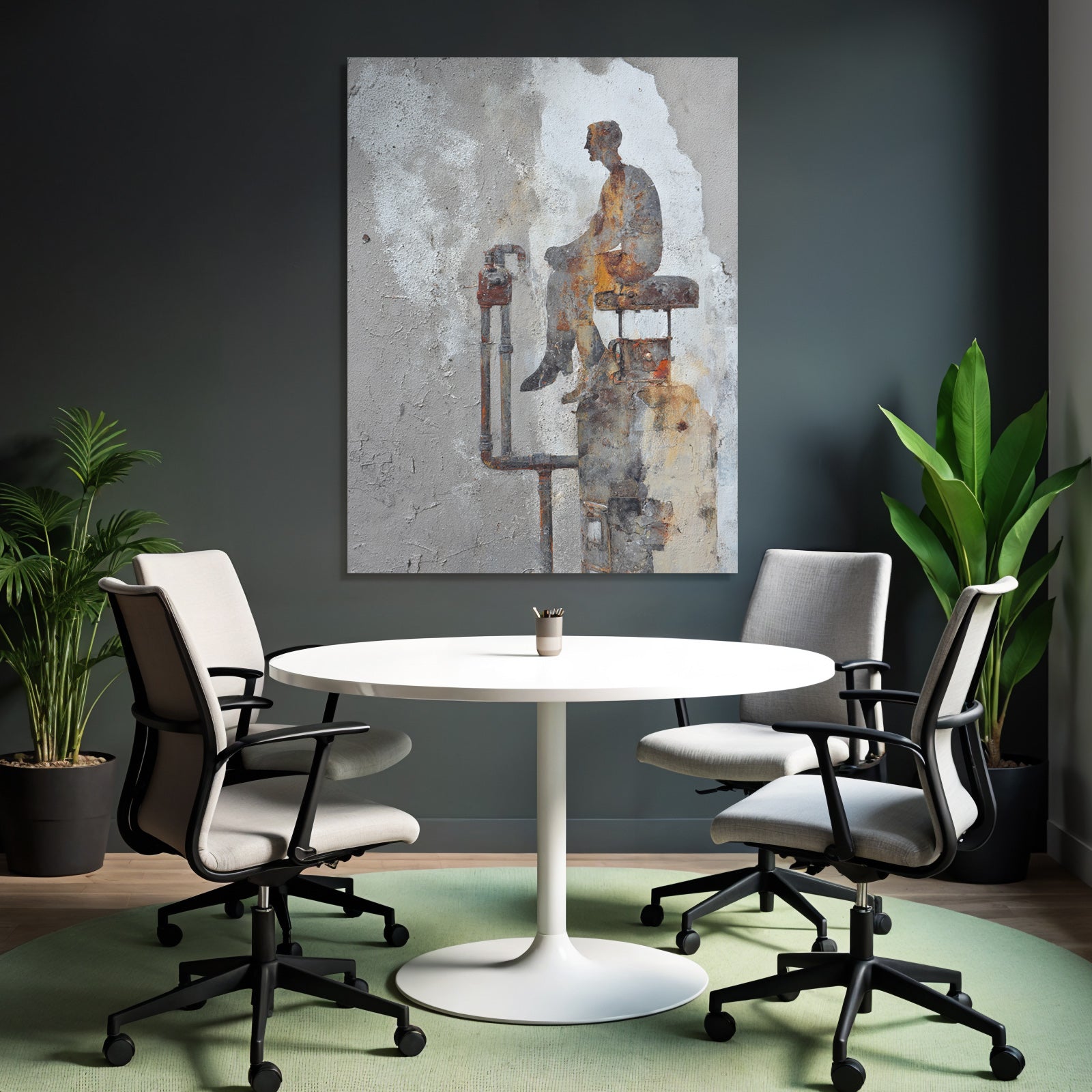 Silhouette Person Gas Tank Mural Artwork Background Textures