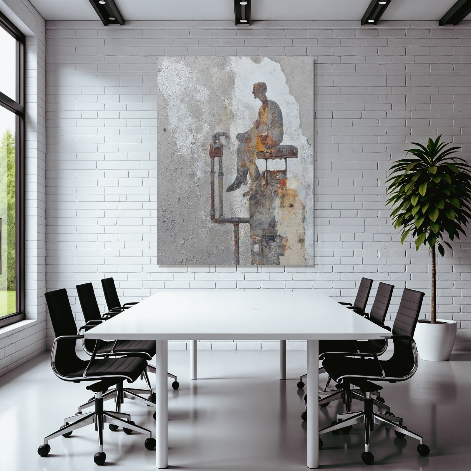 Silhouette Person Gas Tank Mural Artwork Background Textures