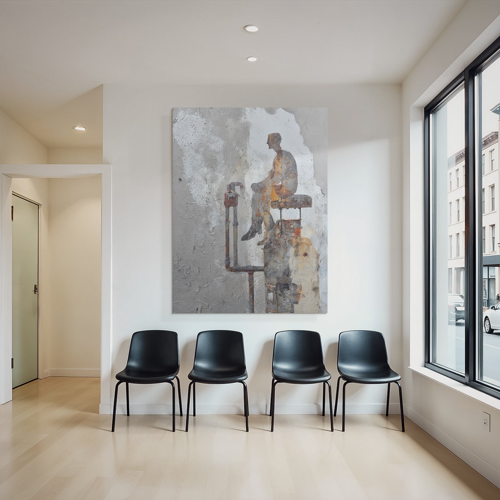 Silhouette Person Gas Tank Mural Artwork Background Textures