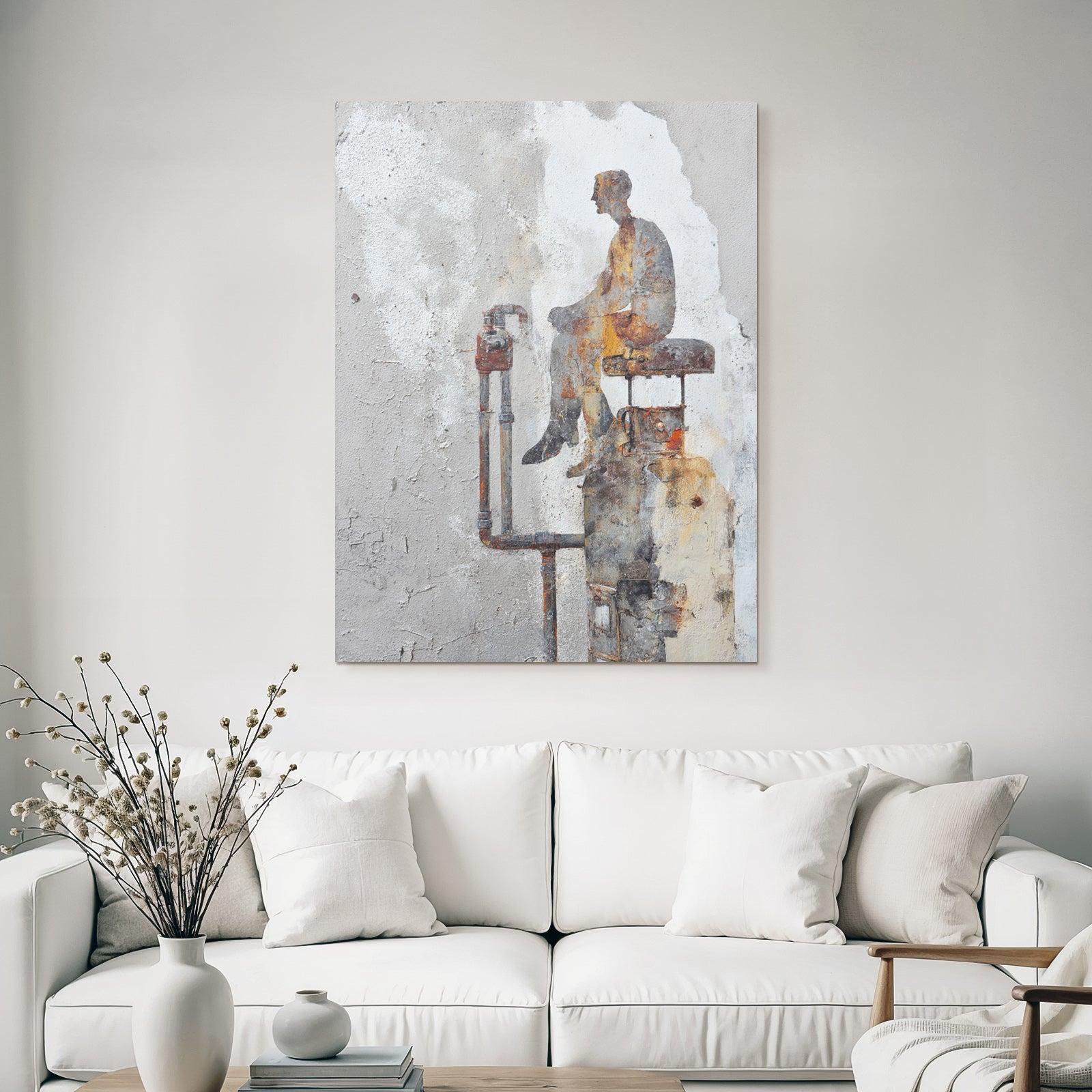 Silhouette Person Gas Tank Mural Artwork Background Textures