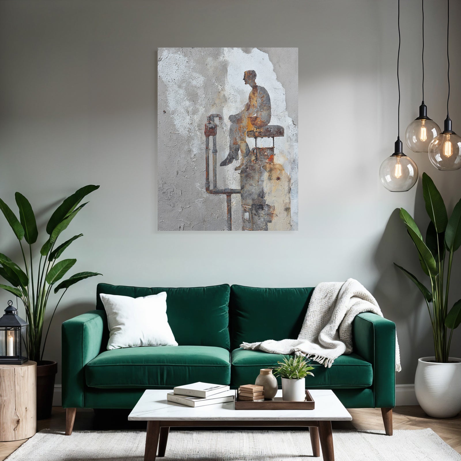 Silhouette Person Gas Tank Mural Artwork Background Textures