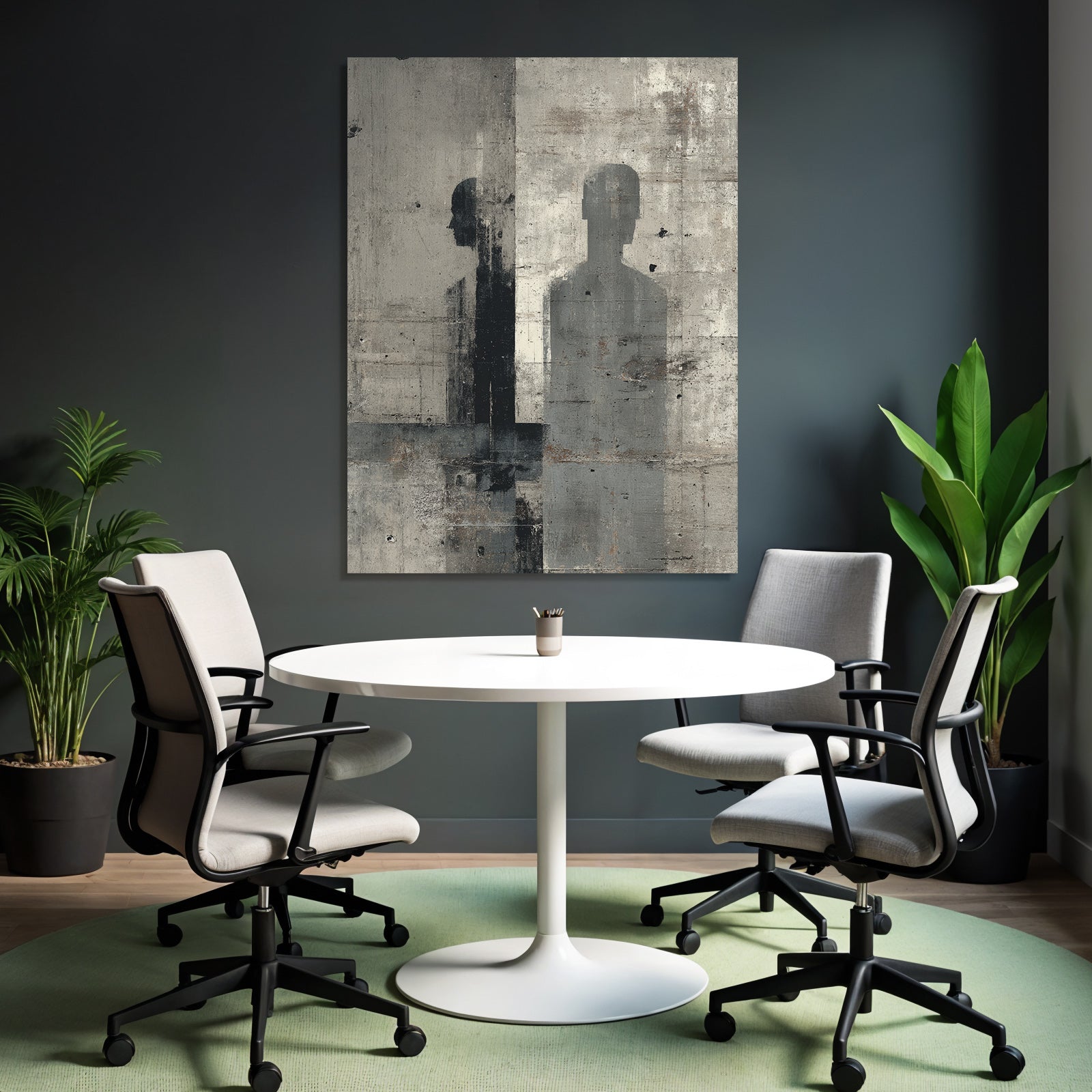 Silhouettes Gegen Strukturierten Hintergrund Grau Schwarz