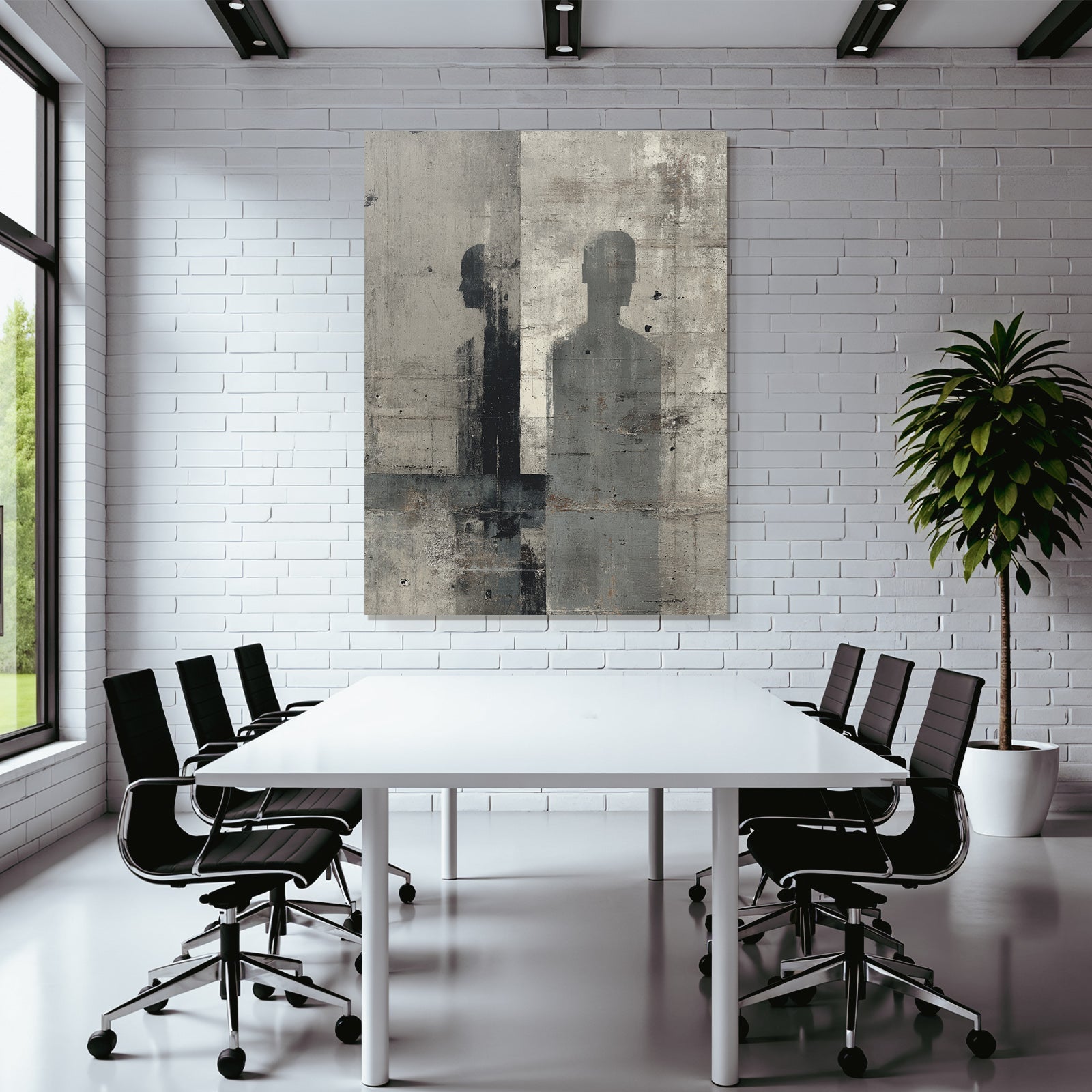 Silhouettes Gegen Strukturierten Hintergrund Grau Schwarz