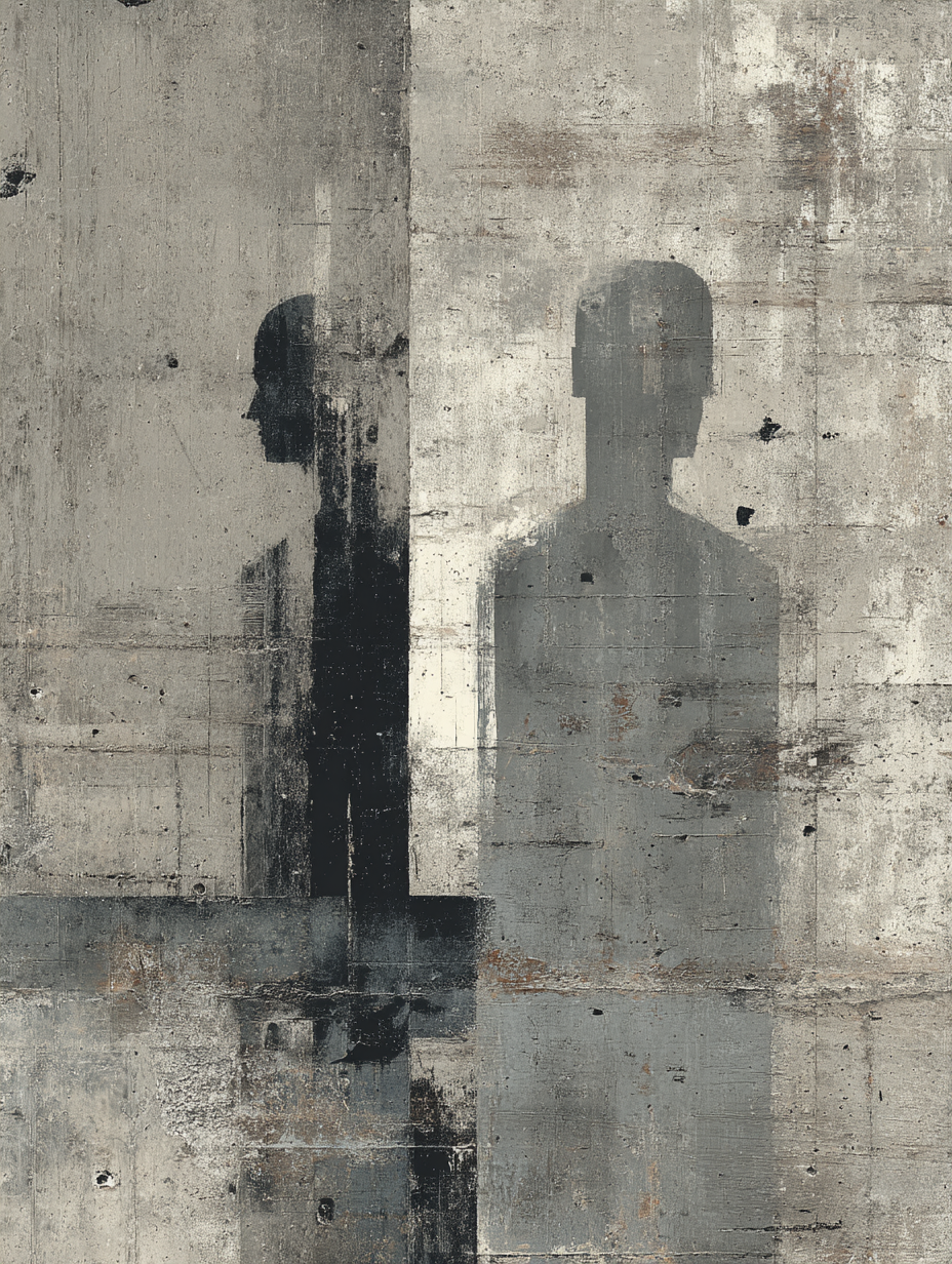 Silhouettes Gegen Strukturierten Hintergrund Grau Schwarz | Industrial | Einrichtungsstile