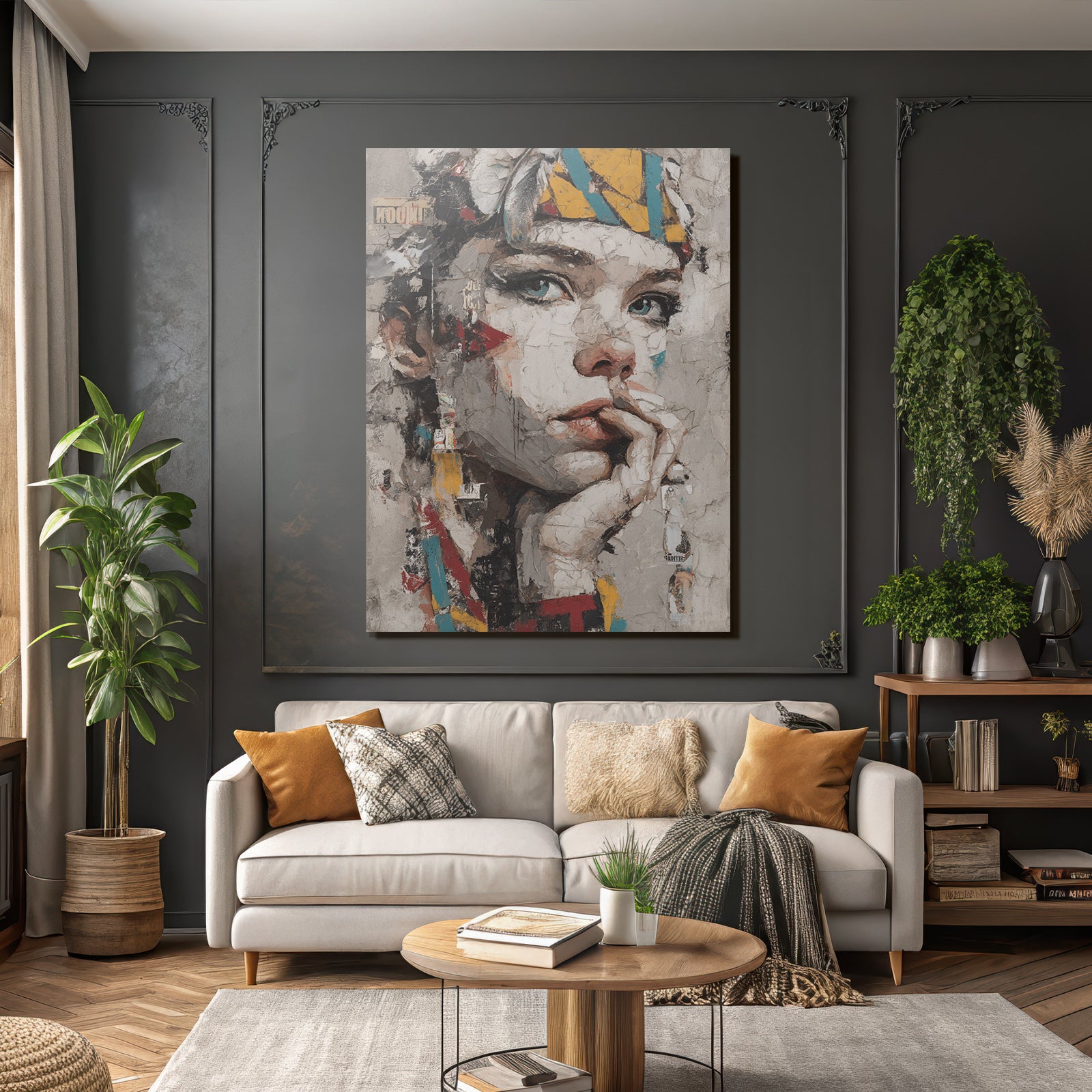 Stylisierte Frau Collage Gemischte Medien Portrait