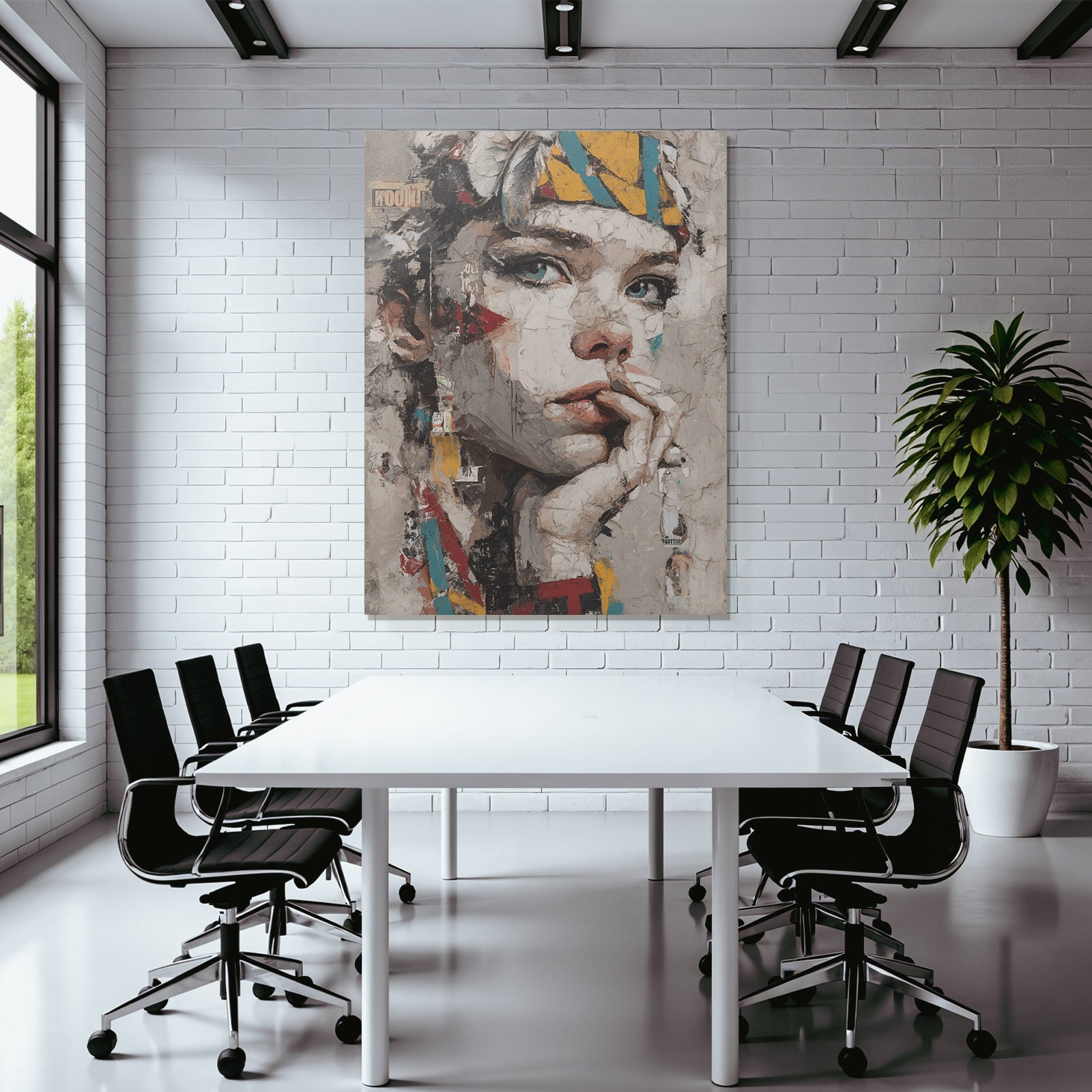 Stylisierte Frau Collage Gemischte Medien Portrait