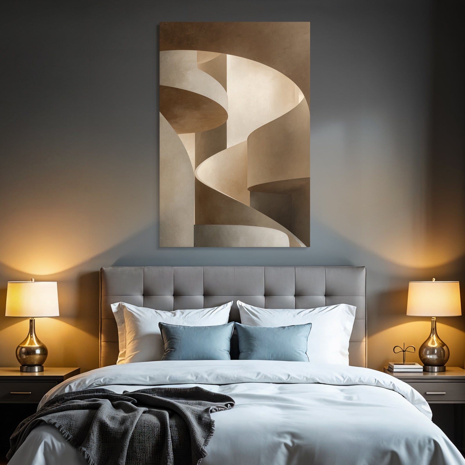 Spiral architectural elements Warm tones