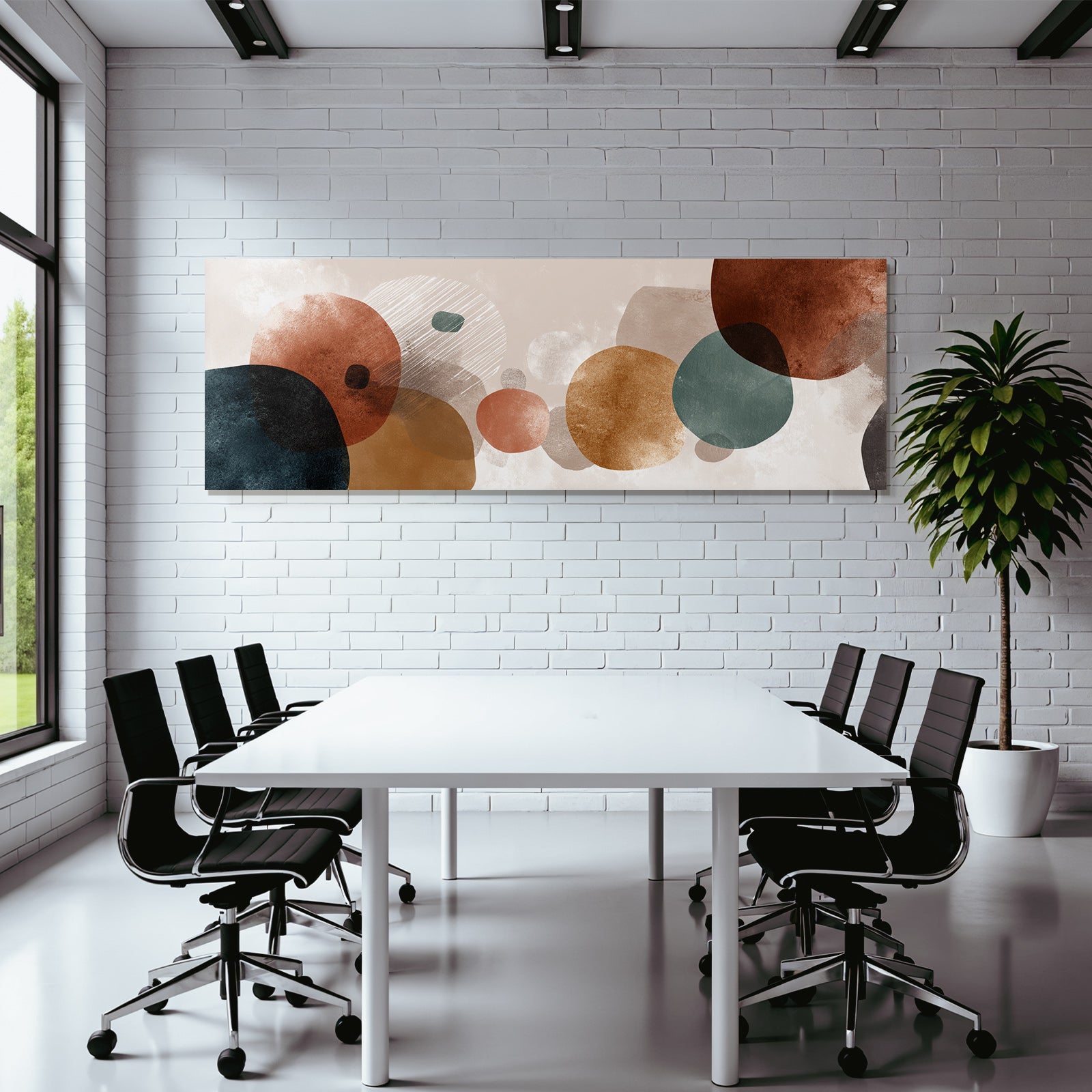 Abstract Design With Shapes And Colors Earth Tones Circles Ovals