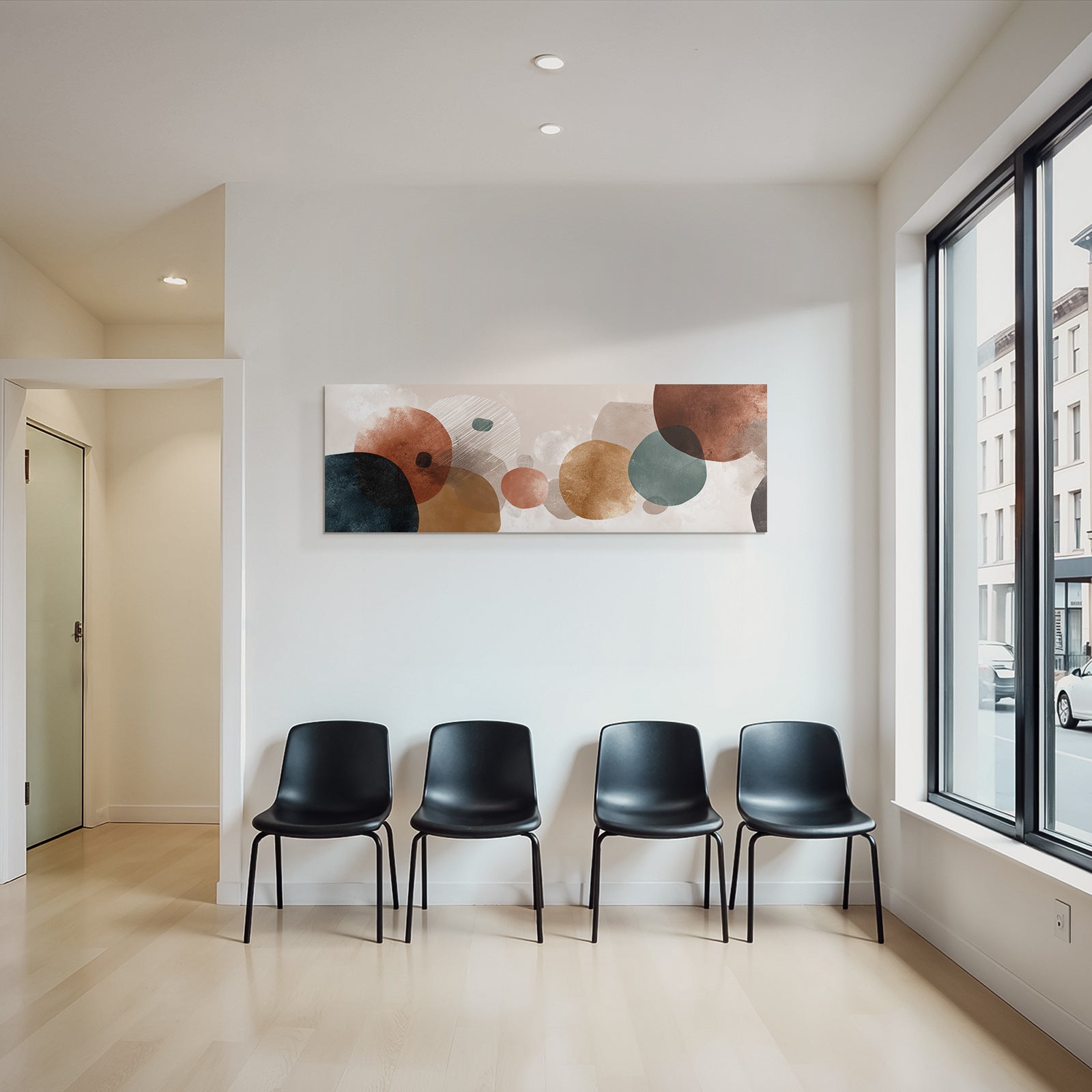 Abstract Design With Shapes And Colors Earth Tones Circles Ovals