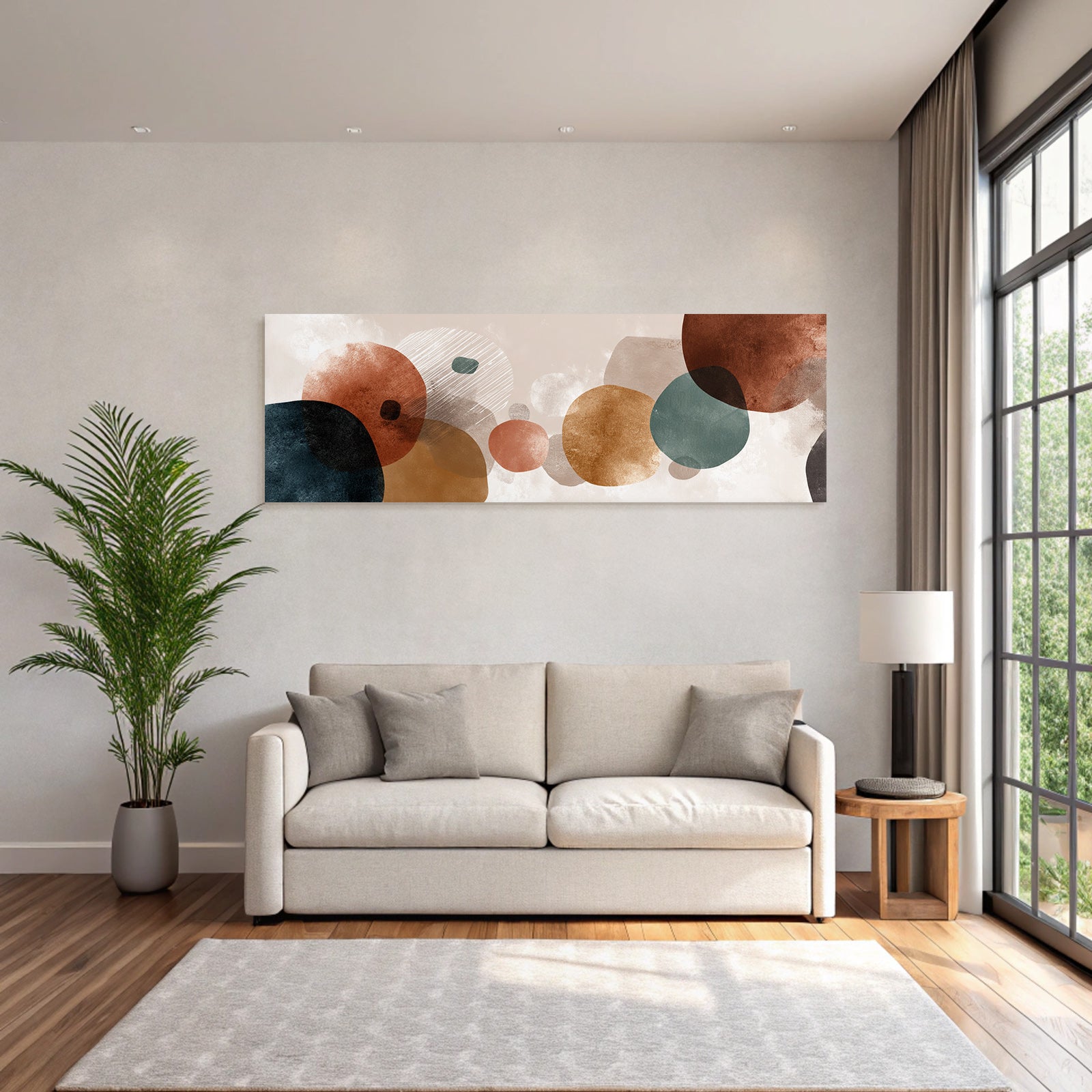 Abstract Design With Shapes And Colors Earth Tones Circles Ovals