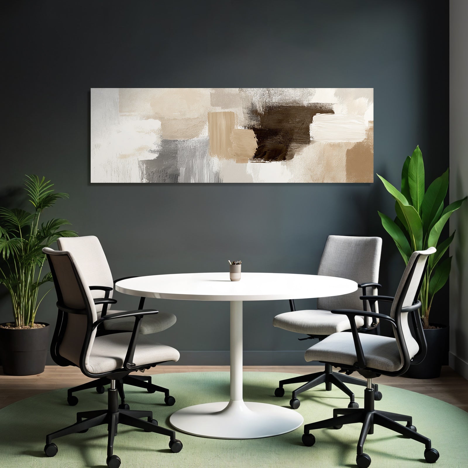 Abstract painting Neutral colors Brushstrokes
