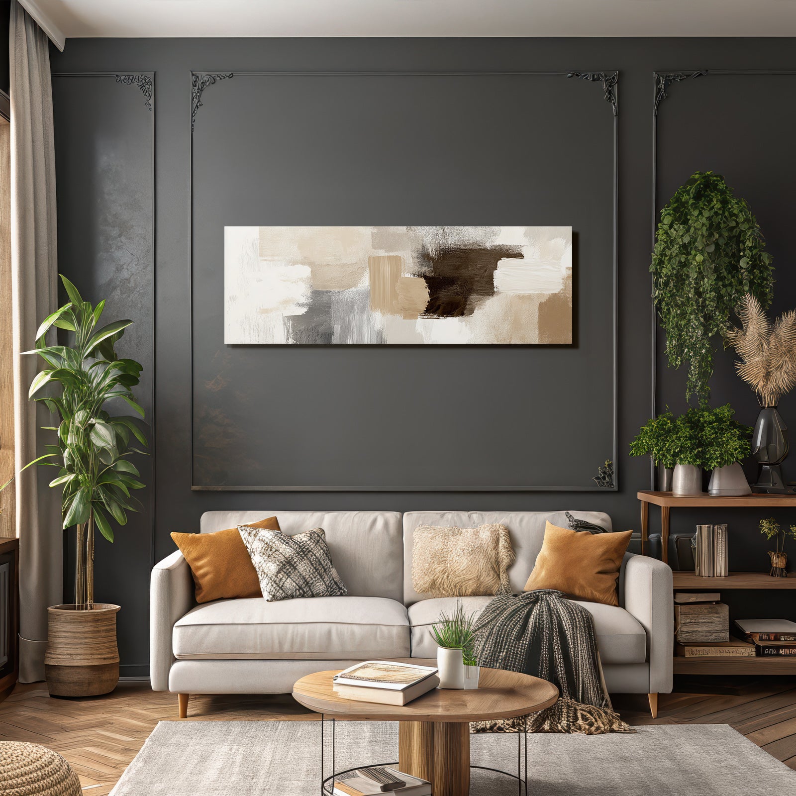 Abstract painting Neutral colors Brushstrokes