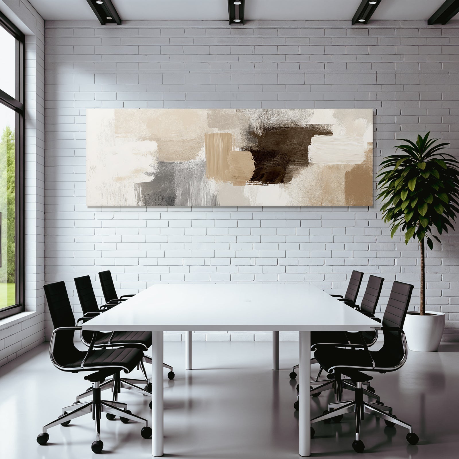 Abstract painting Neutral colors Brushstrokes