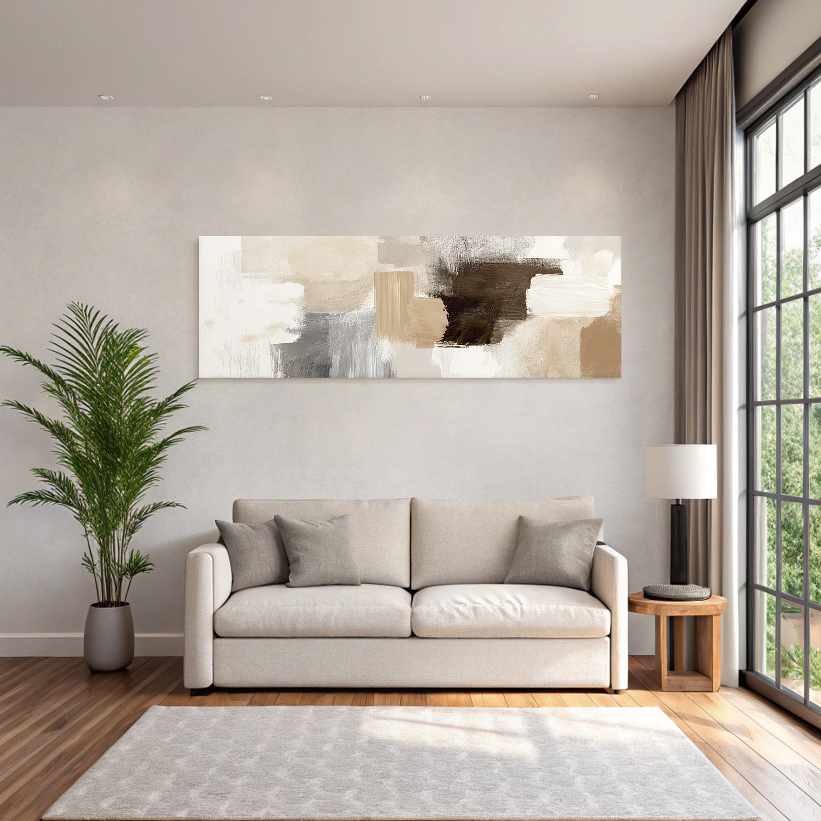Abstract painting Neutral colors Brushstrokes