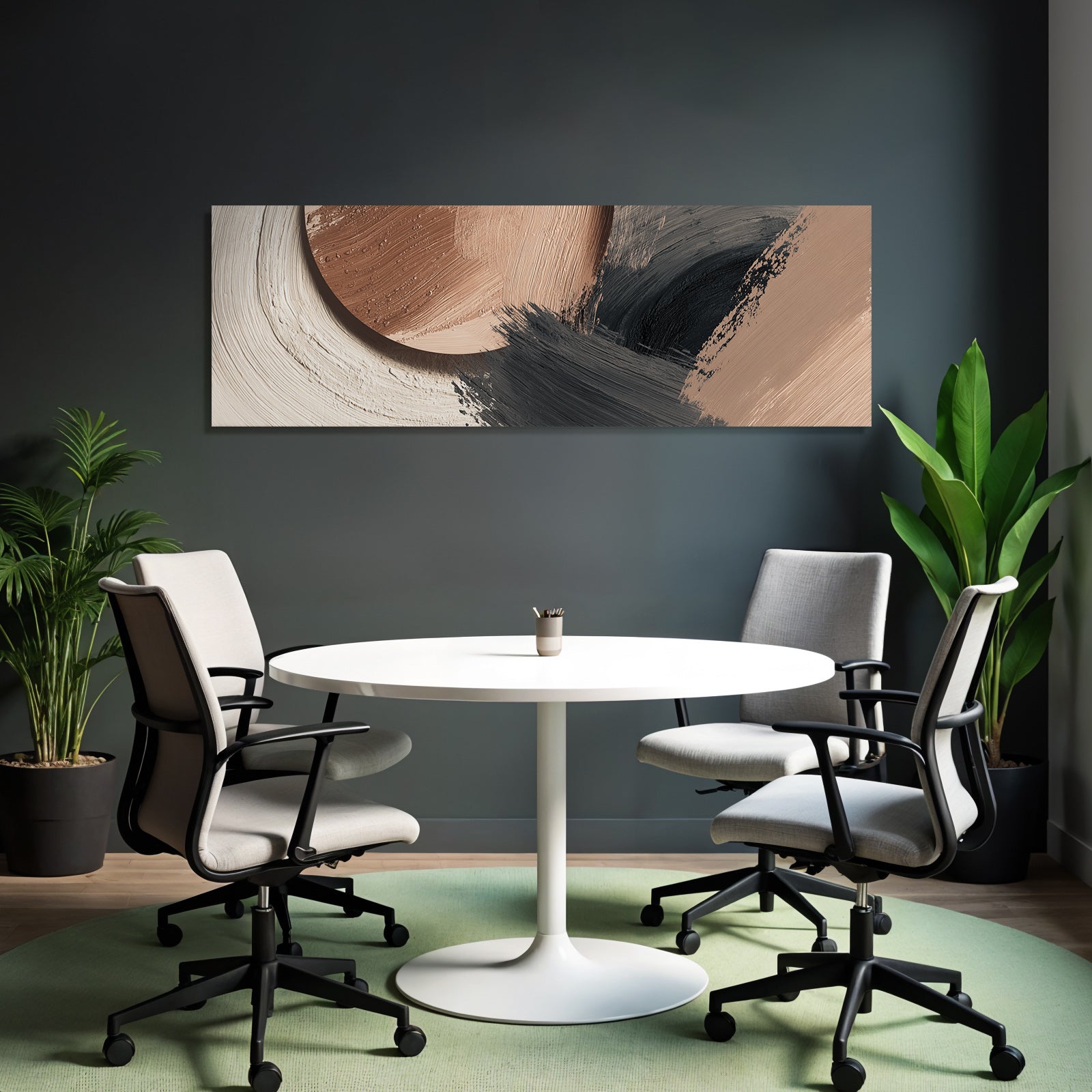 Abstract painting Terracotta Black