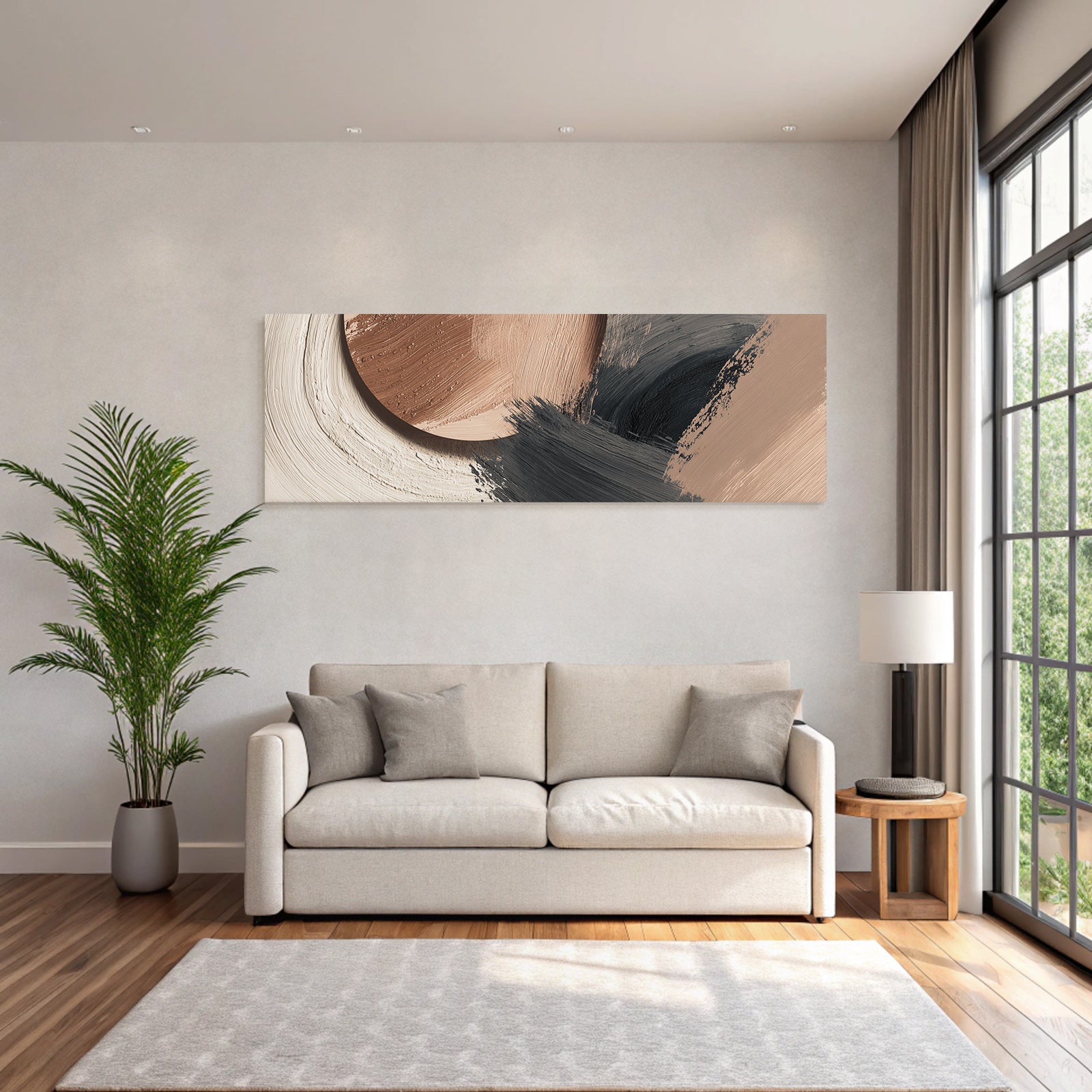 Abstract painting Terracotta Black