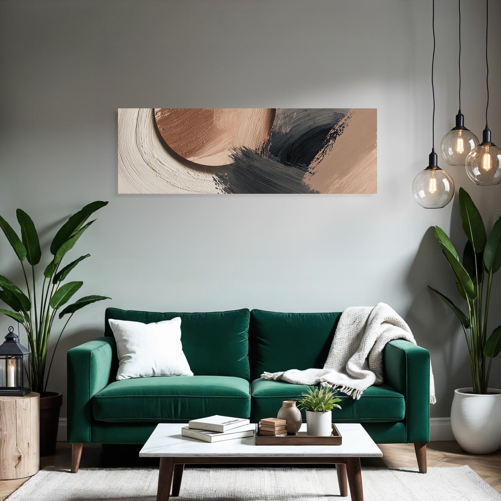 Abstract painting Terracotta Black