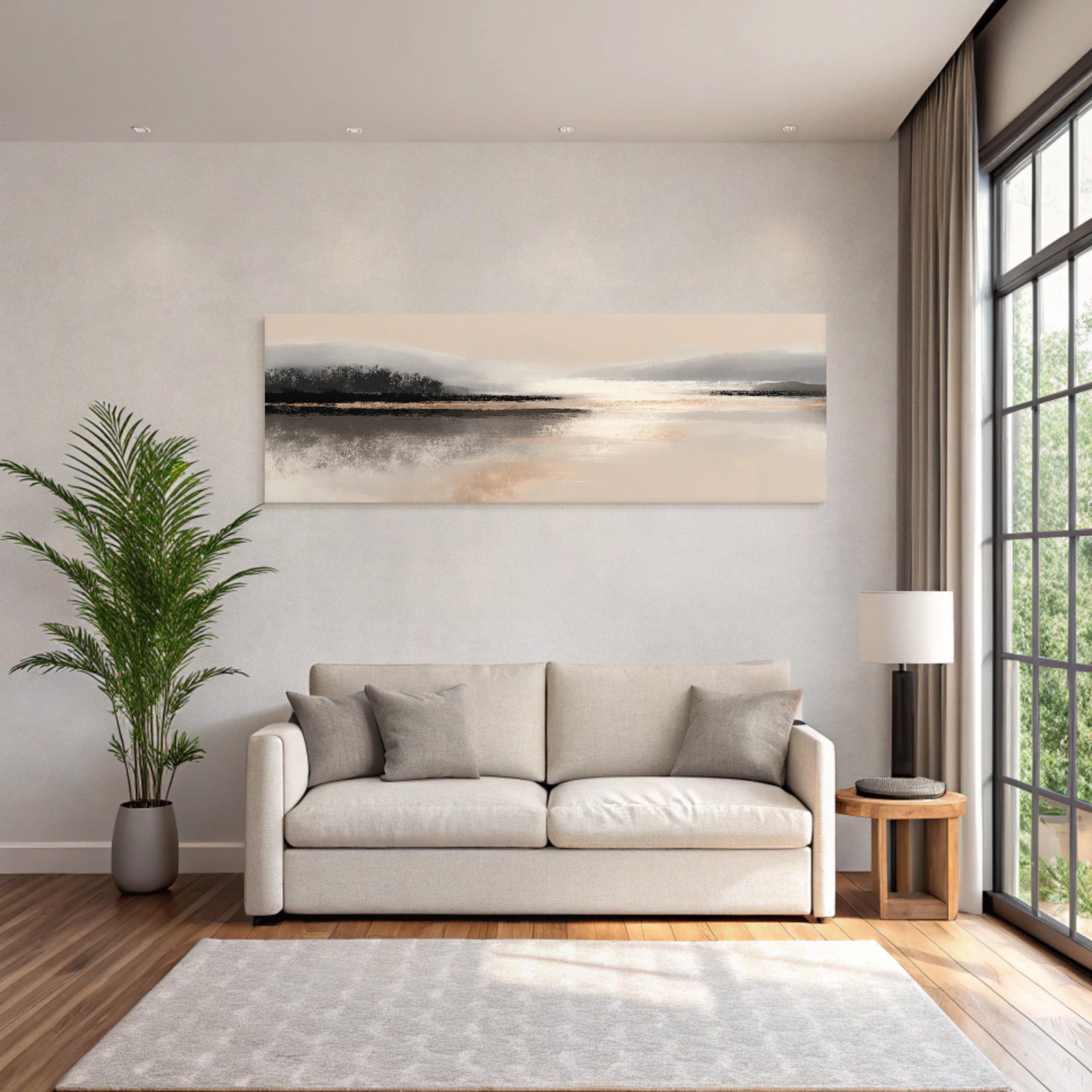 Tranquil Landscape At Sunrise Or Sunset Over Water Aspect Ratio
