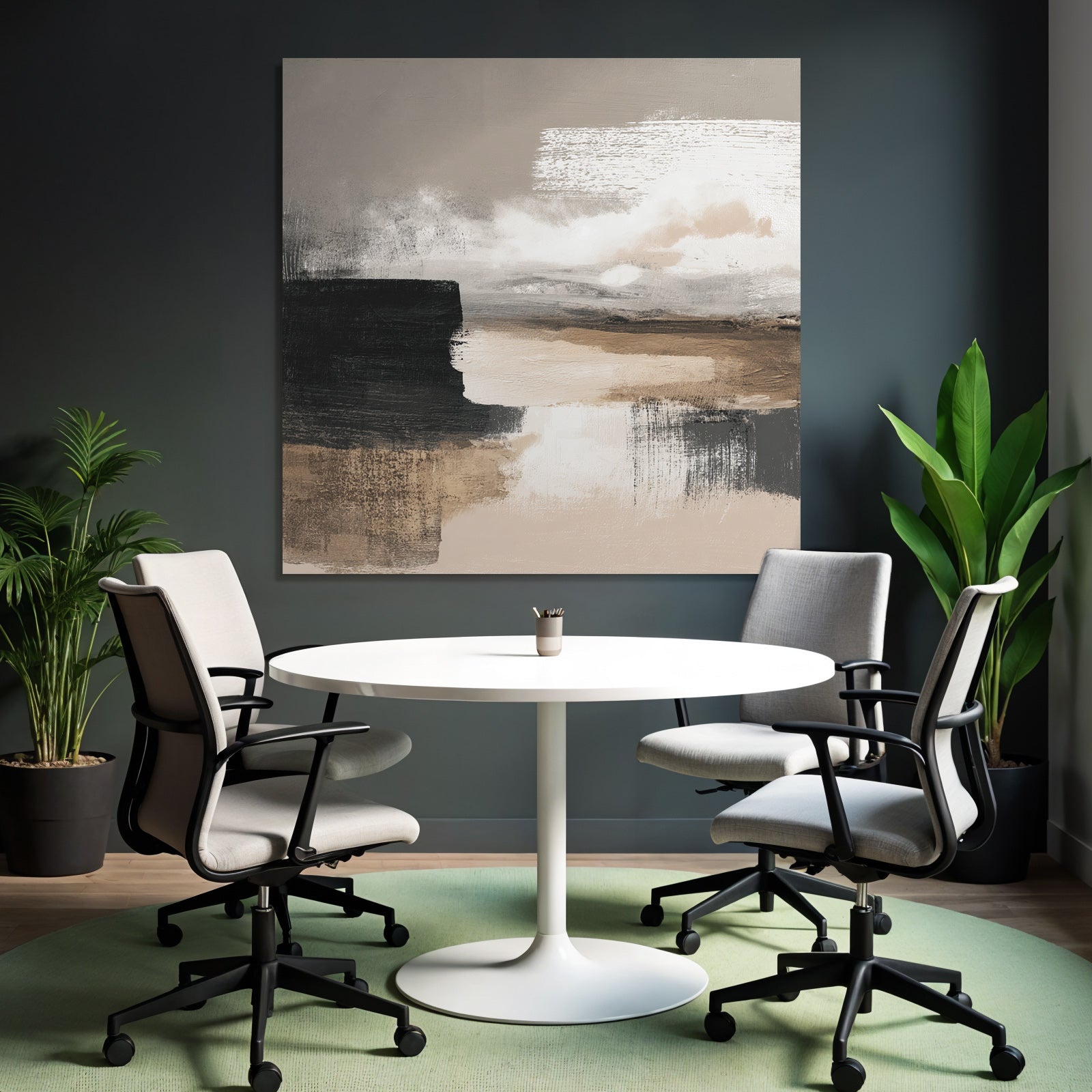 Abstract painting neutral tones