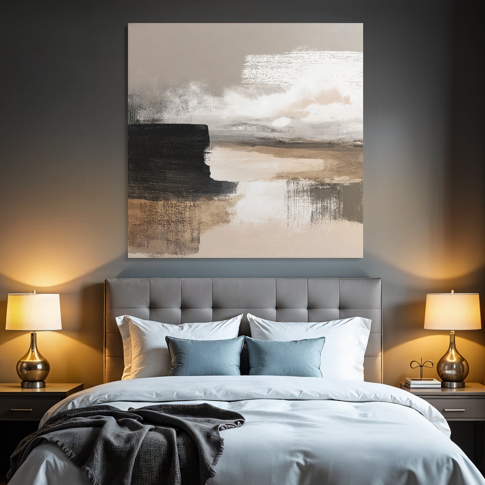 Abstract painting neutral tones
