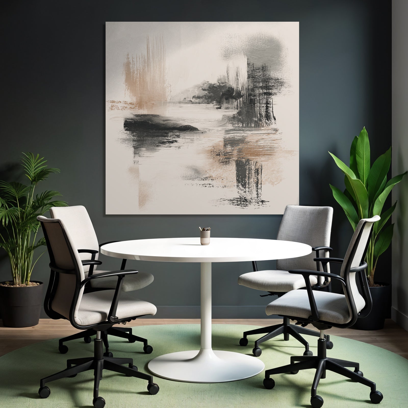 Abstract painting Soft brushstrokes Muted colors Serene landscape or seascape