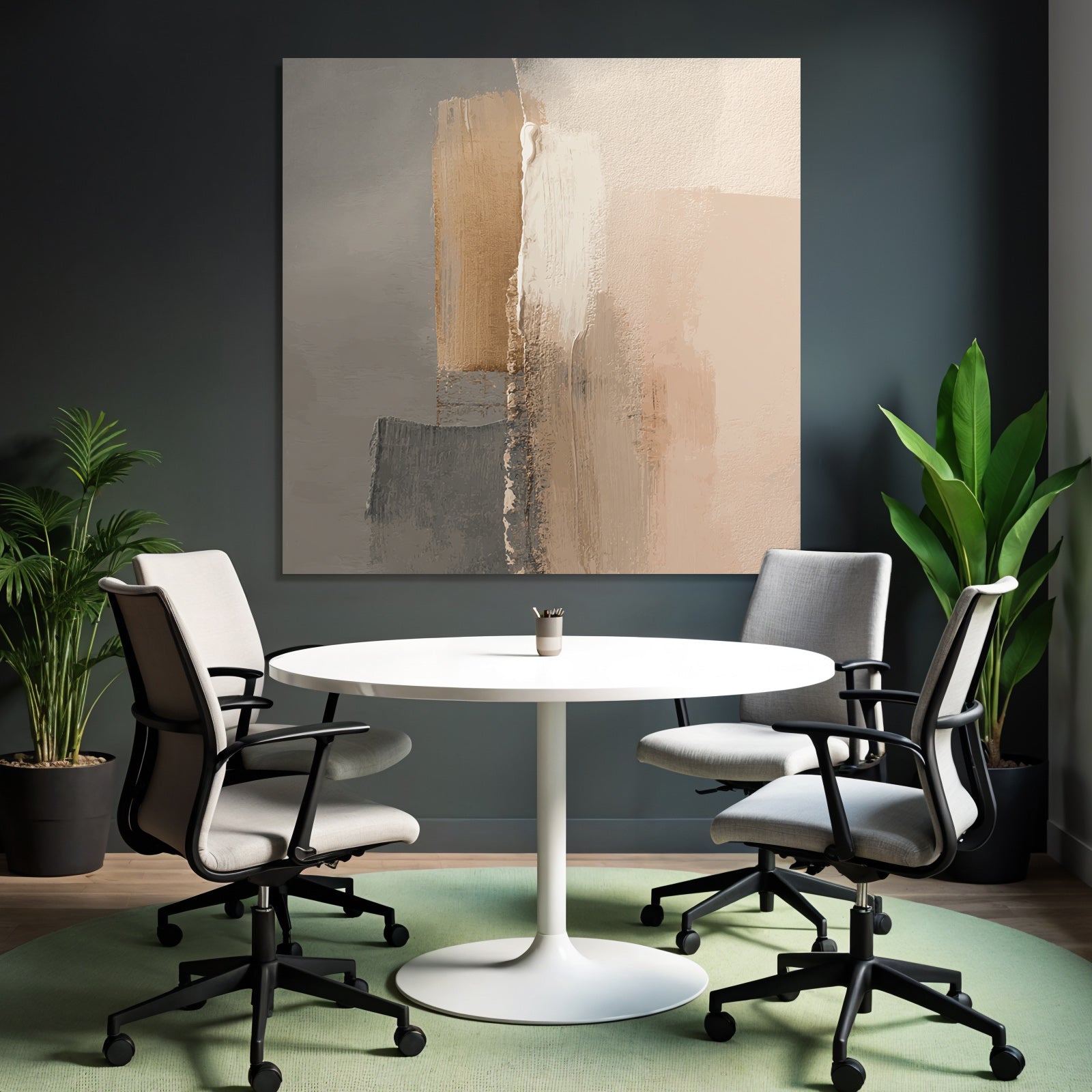 Abstract painting soft colors structures