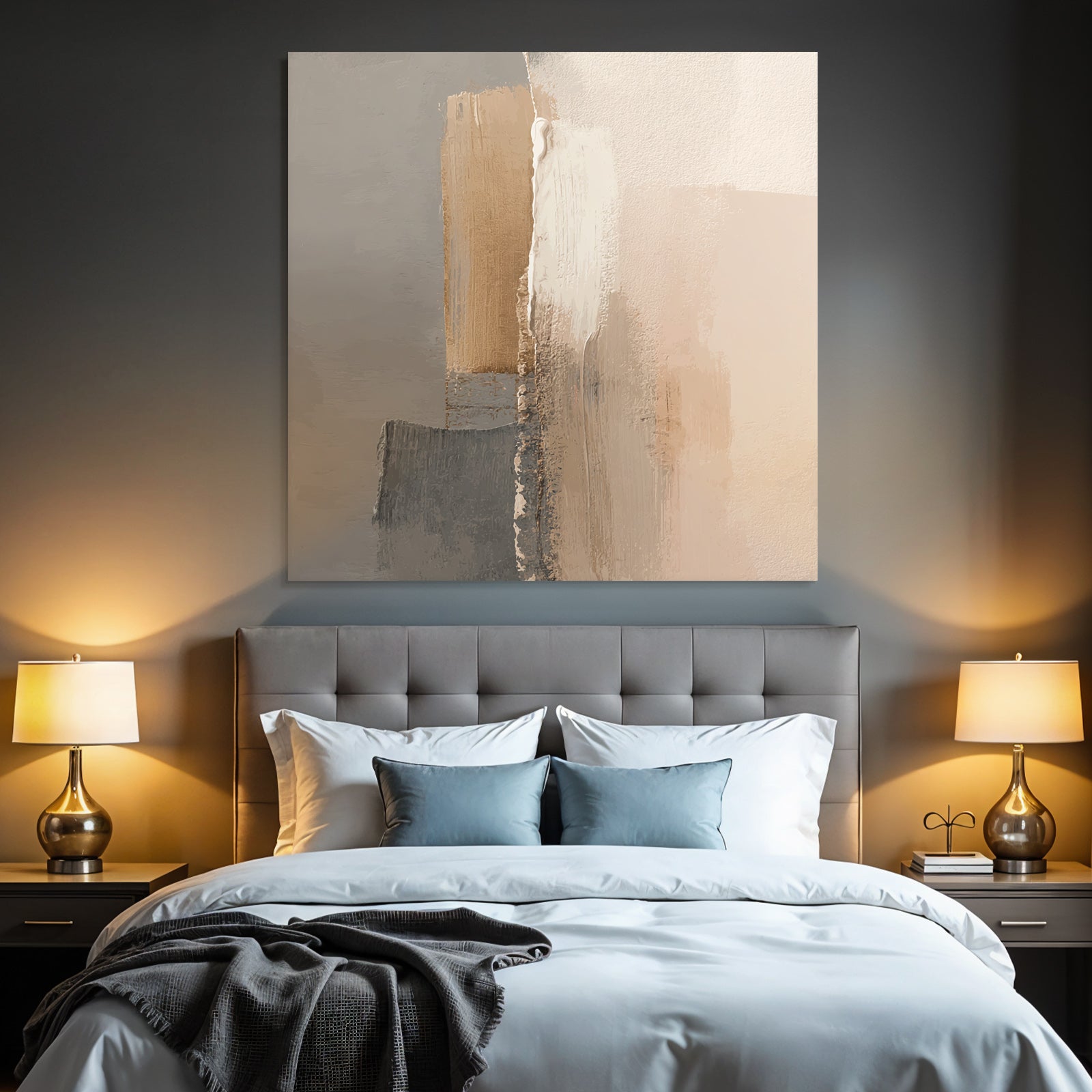Abstract painting soft colors structures