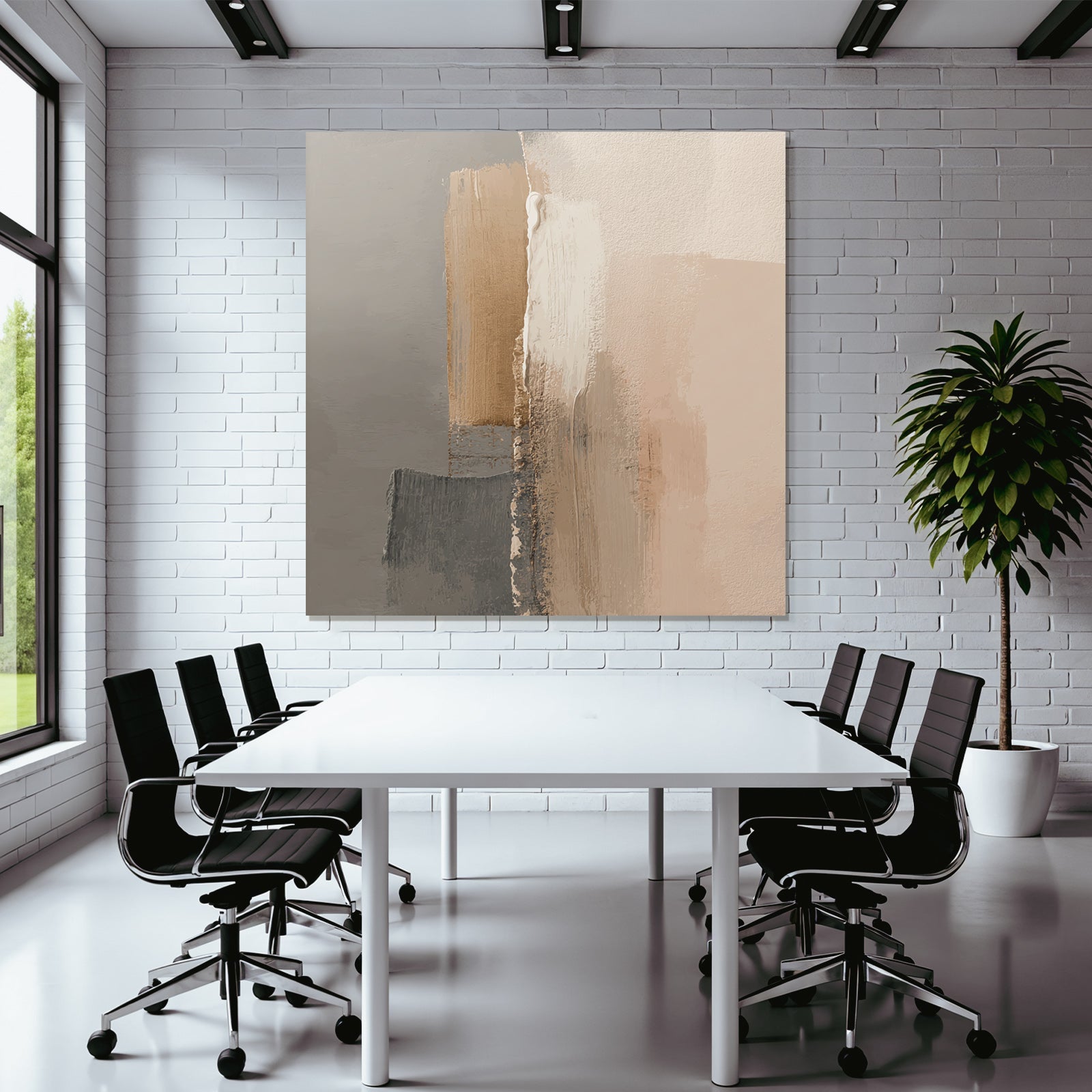 Abstract painting soft colors structures