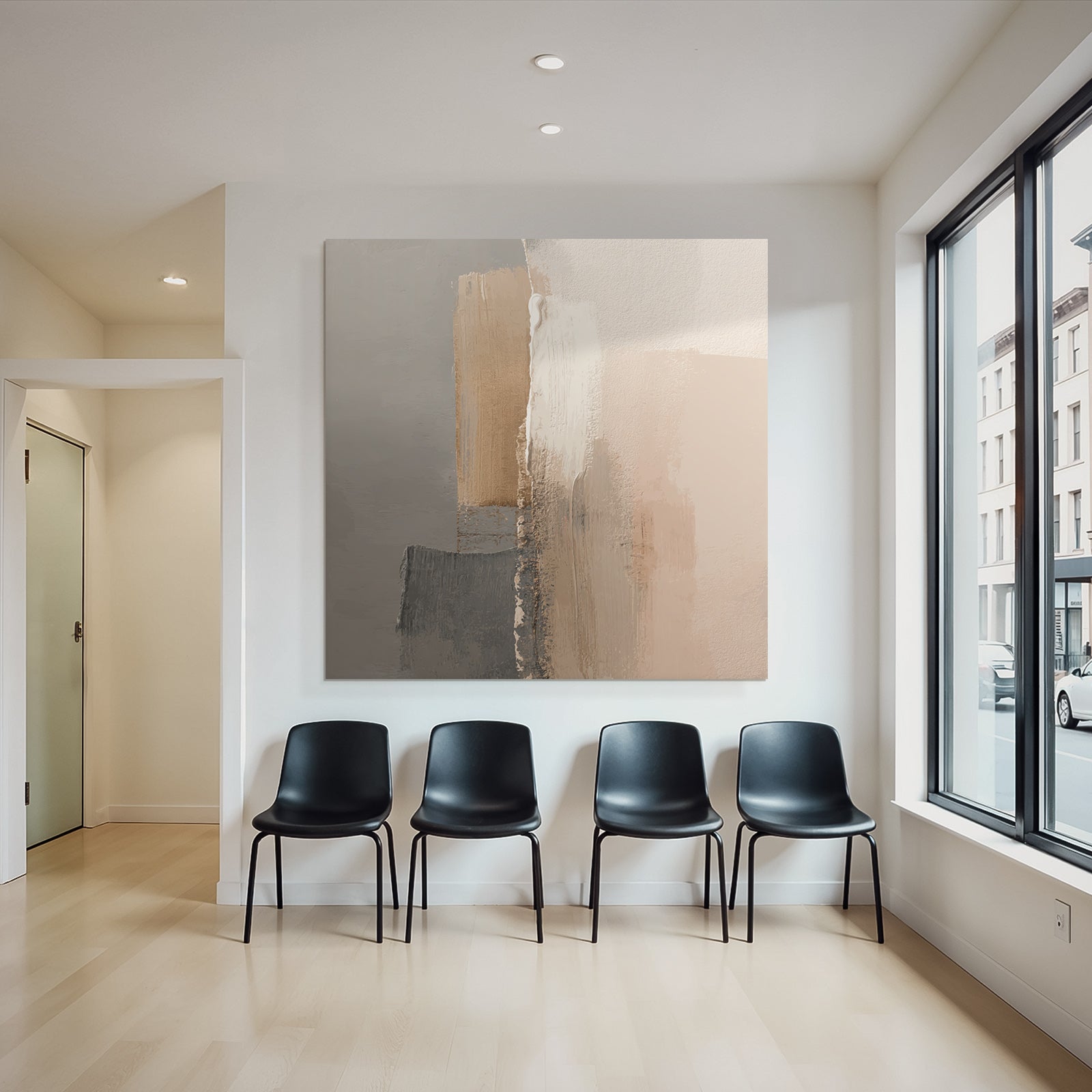 Abstract painting soft colors structures