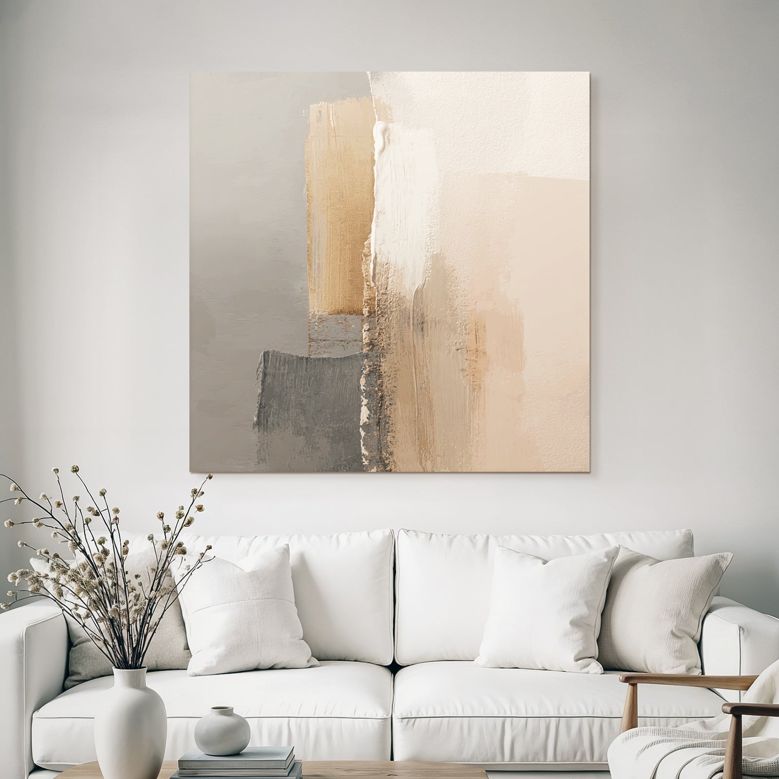Abstract painting soft colors structures