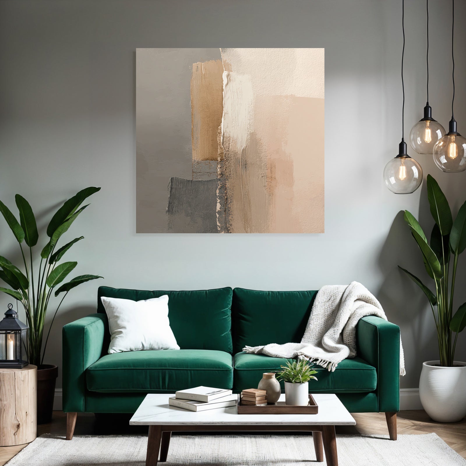 Abstract painting soft colors structures