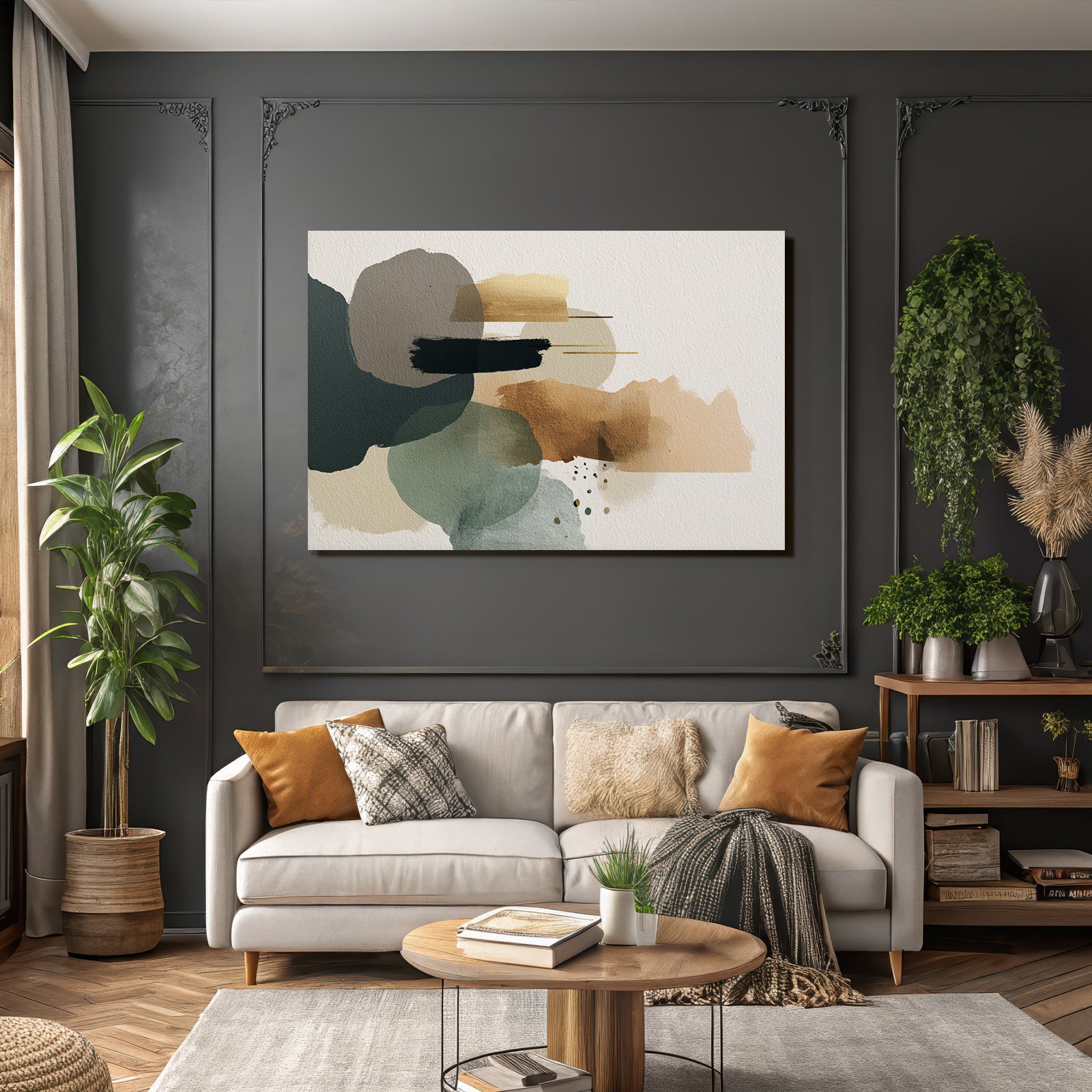 Abstract Art Muted Colors Shapes Texture