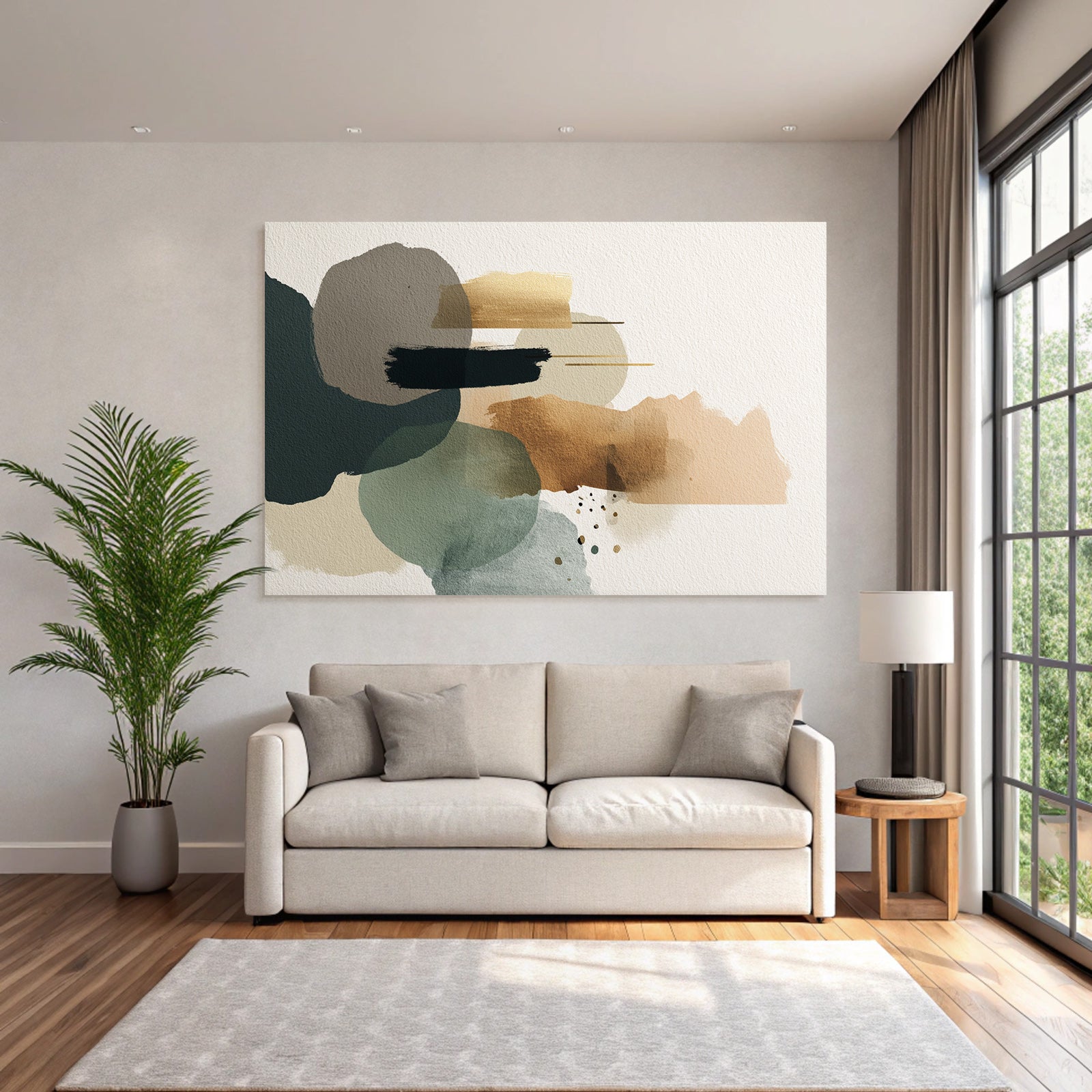 Abstract Art Muted Colors Shapes Texture