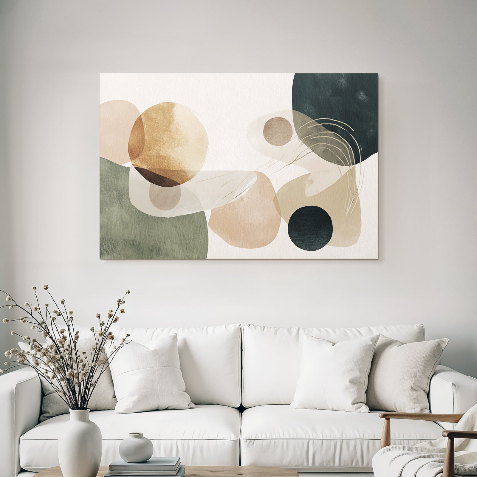 Abstract Artistic Composition Soft Earth Tones Shapes Colors